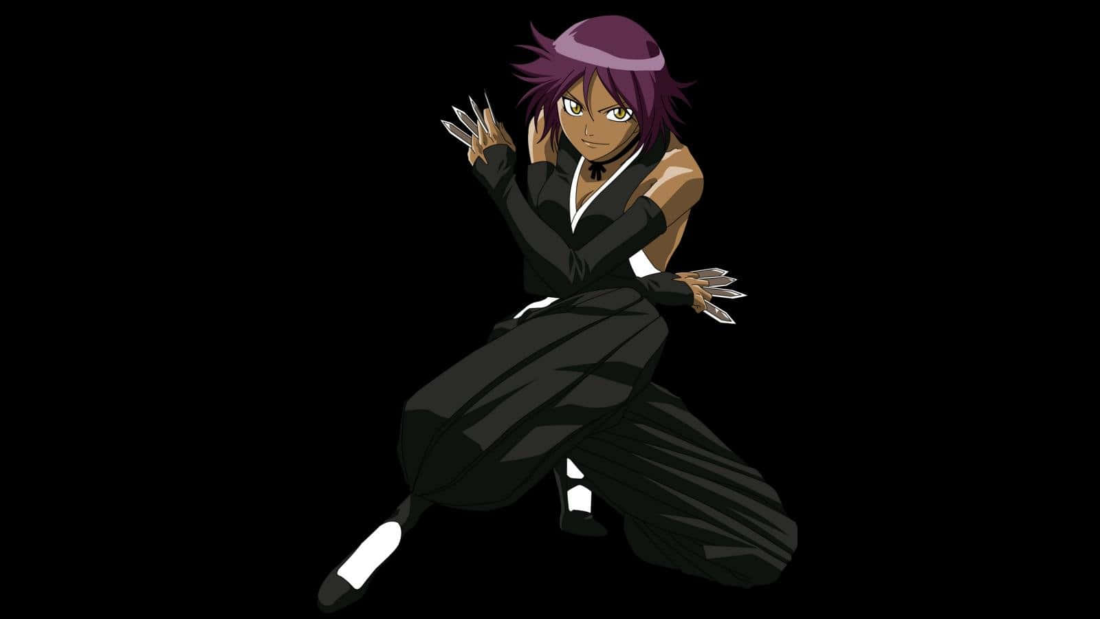 Yoruichi Shihoin, katana, purple-haired, HD Desktop Wallpaper