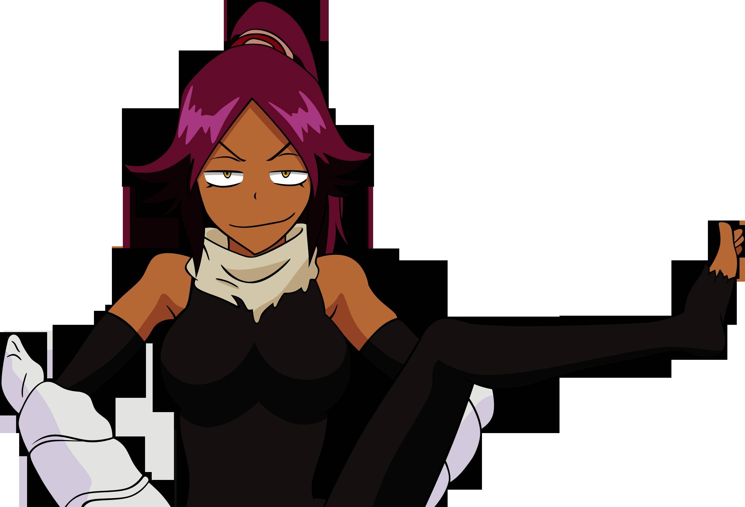 Yoruichi Shihouin, purple hair, white scarf, Full HD Desktop Wallpaper