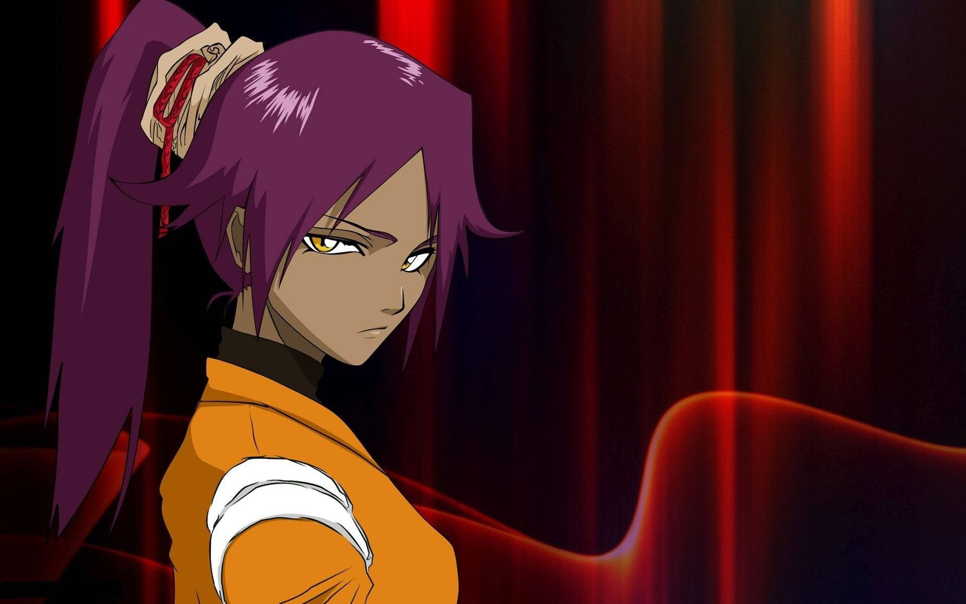 Yoruichi Shihouin, purple hair, yellow eyes, Full HD Desktop Wallpaper