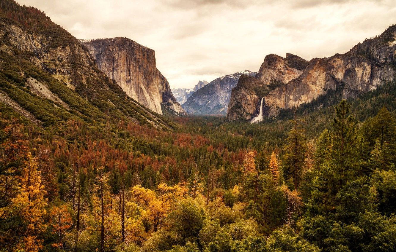 Yosemite National Park, autumn colors, granite cliffs, HD Desktop Wallpaper