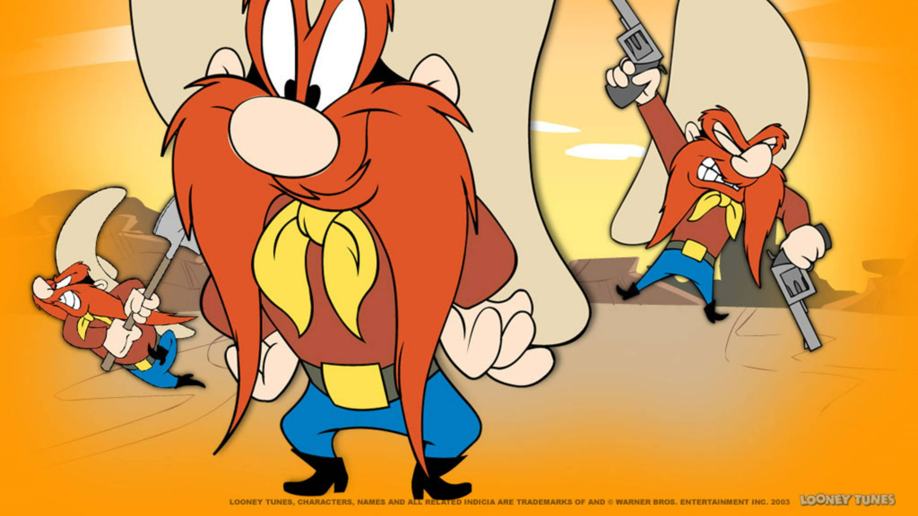 Yosemite Sam, orange desktop, desert scene, 4K Desktop Wallpaper