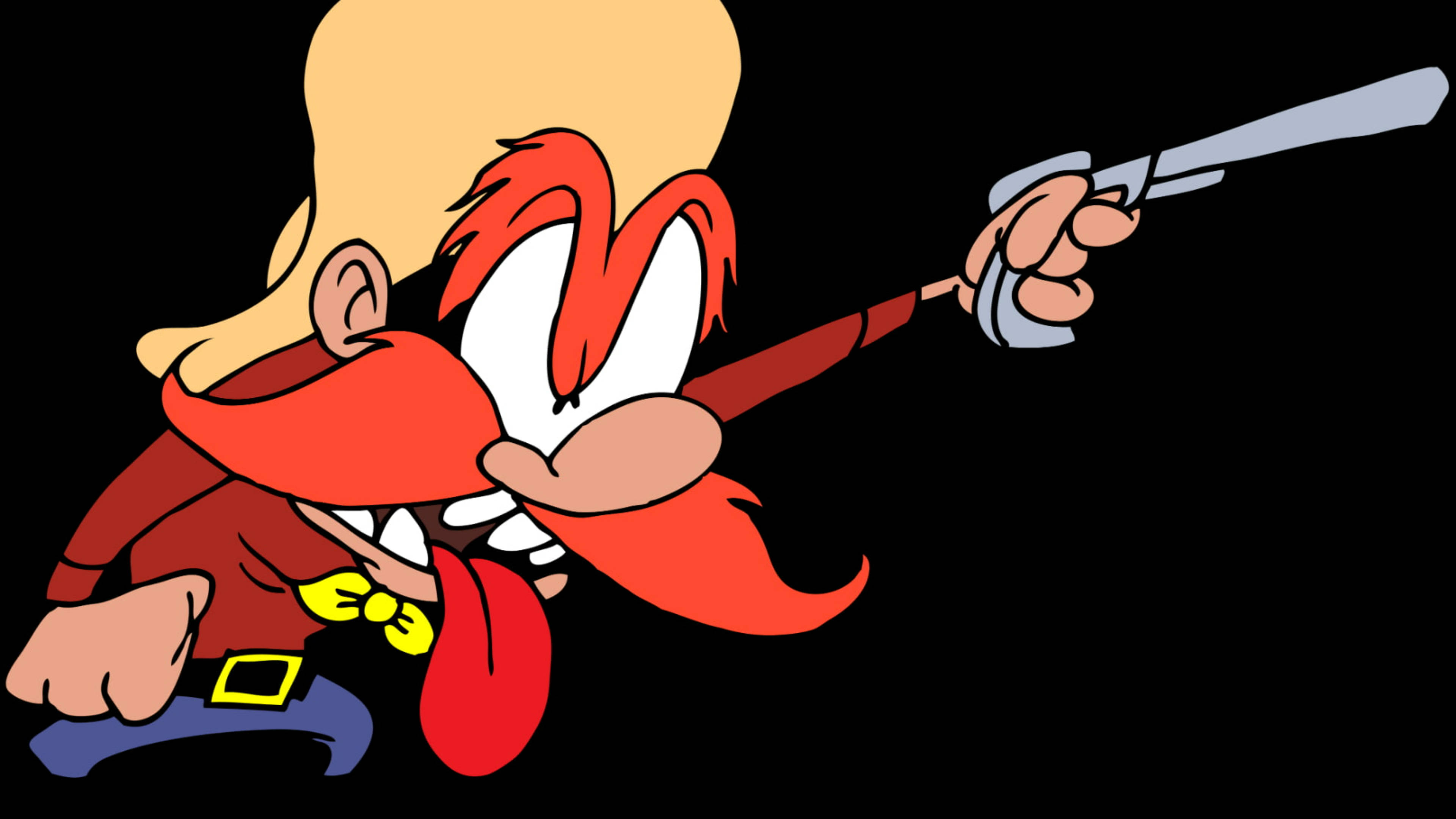 Yosemite Sam, red beard, yellow bowtie, 4K Desktop Wallpaper