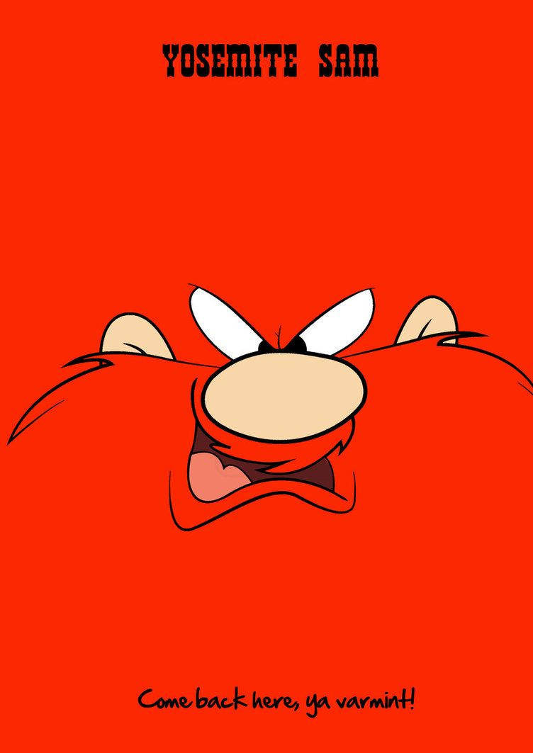 Yosemite Sam, red, cartoon, SD Phone Wallpaper