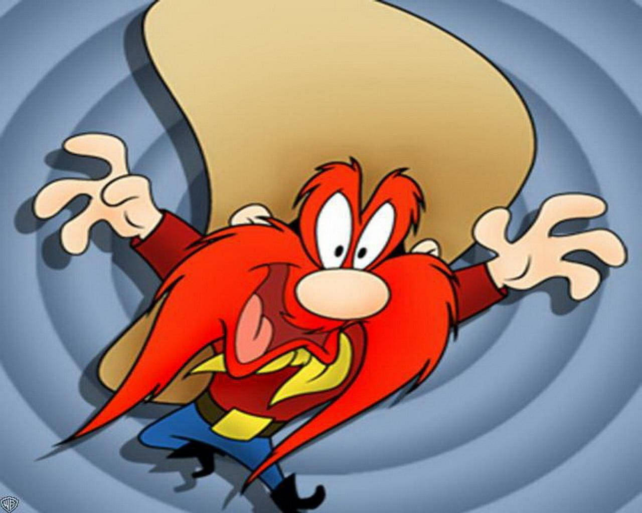 Yosemite Sam, light blue circle, swirling vortex, HD Desktop Wallpaper