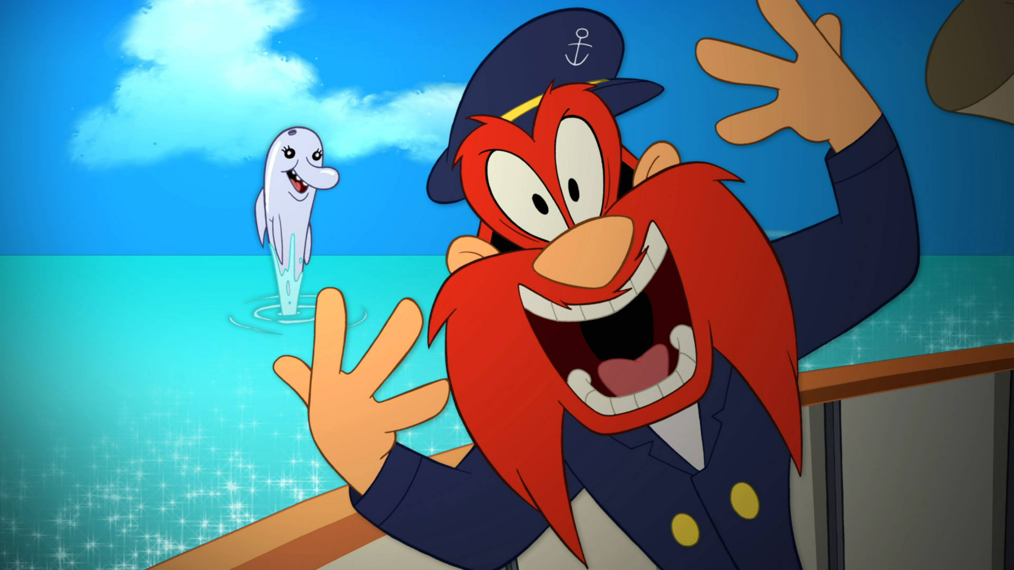 Yosemite Sam, sailor cartoon character, ship deck, 4K Desktop Wallpaper