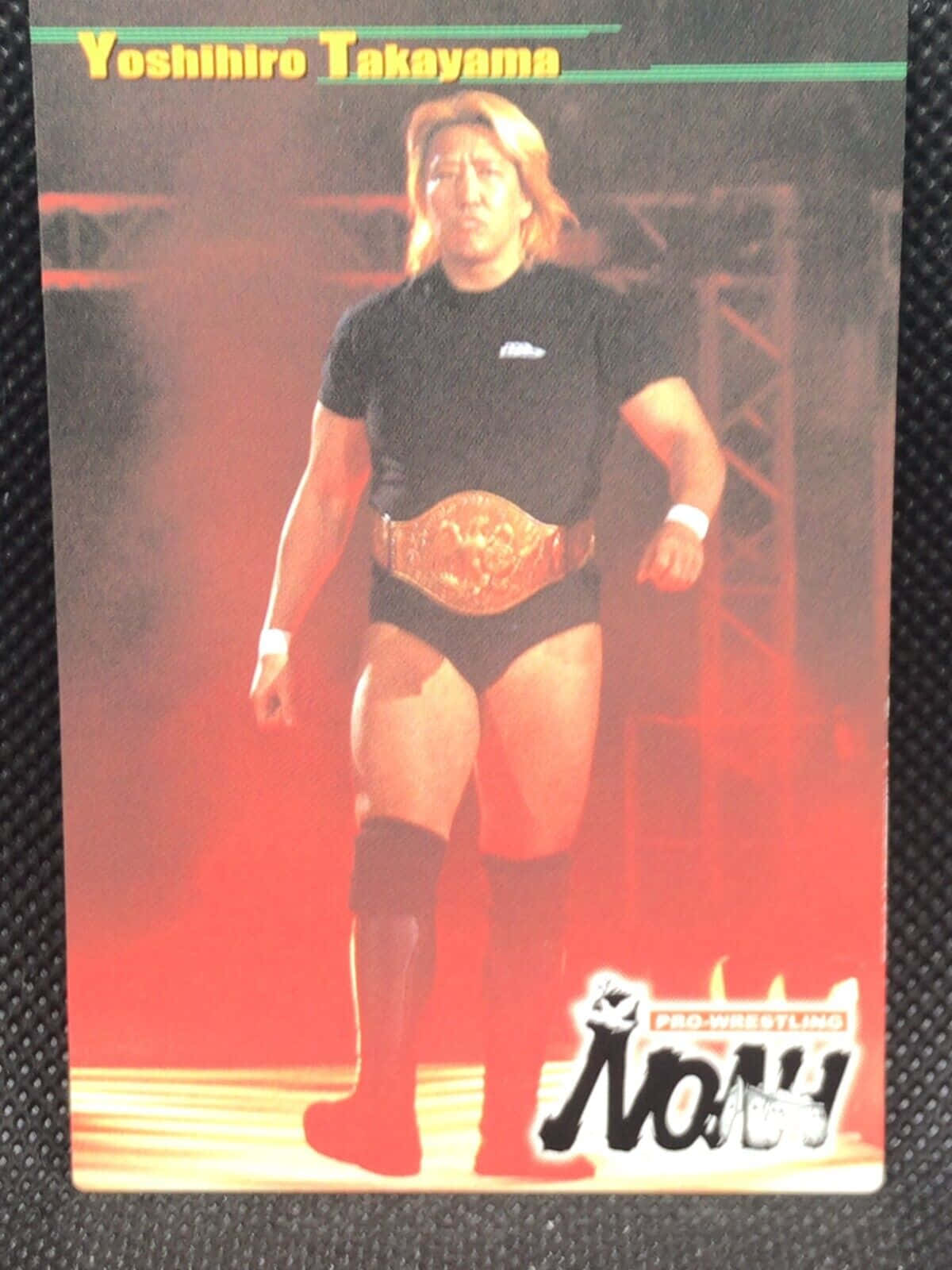 Yoshihiro Takayama, black ring outfit, gold championship belt, HD Phone Wallpaper