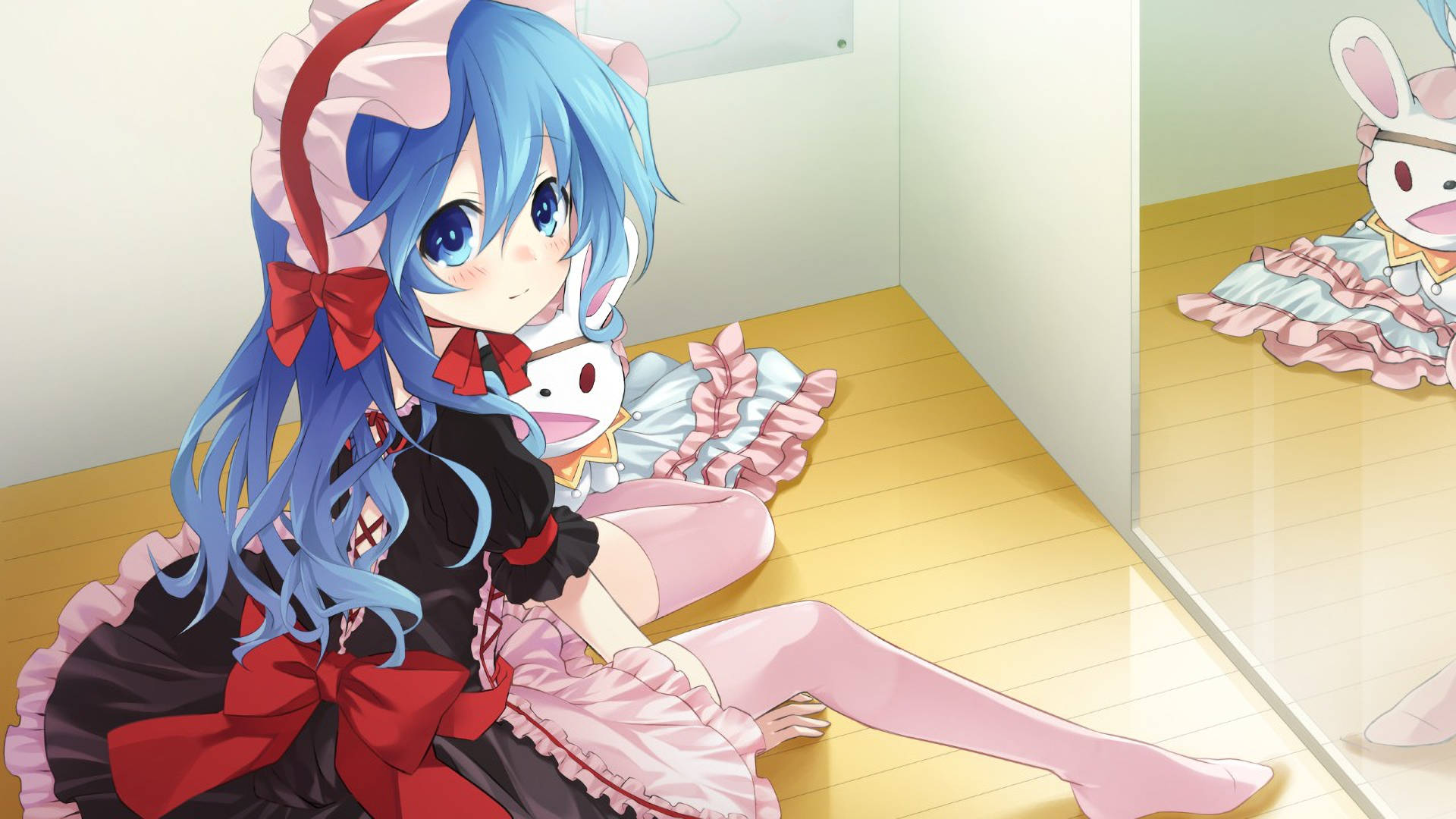 Yoshino Himekawa, blue-haired, maid outfit, Full HD Desktop Wallpaper