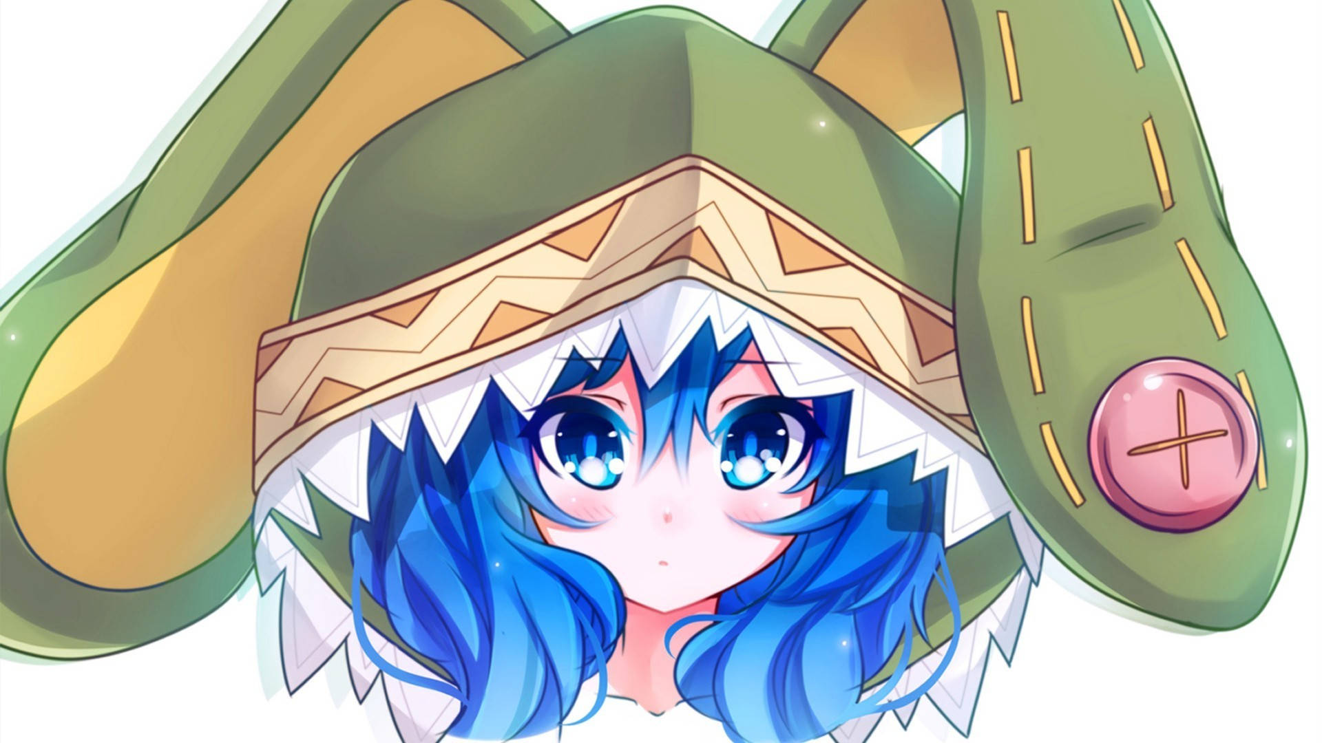 Yoshino Himekawa, blue-haired anime girl, large eyes, Full HD Desktop Wallpaper