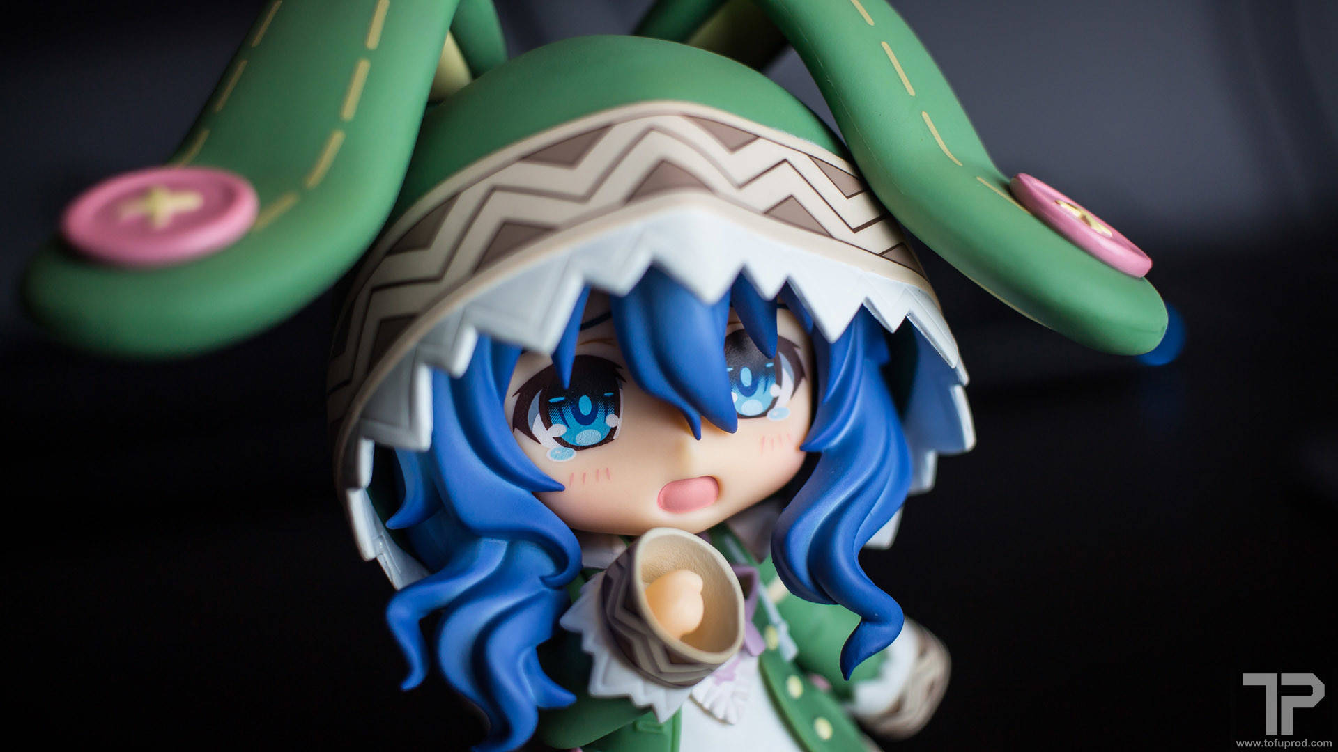 Yoshino Himekawa, chibi anime figurine, blue hair, Full HD Desktop Wallpaper