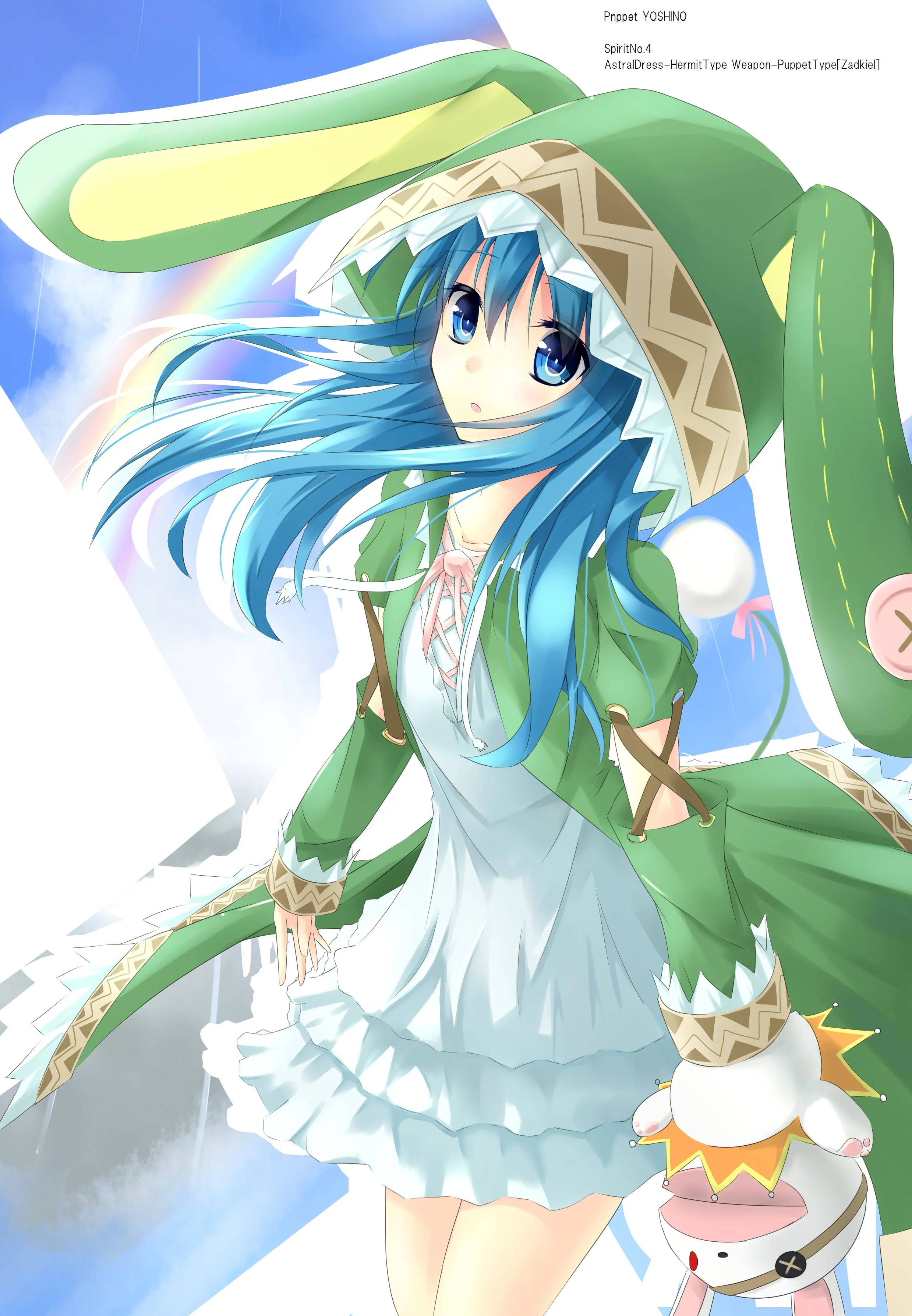 Yoshino Himekawa, white dress, blue-haired anime girl, 2K Phone Wallpaper