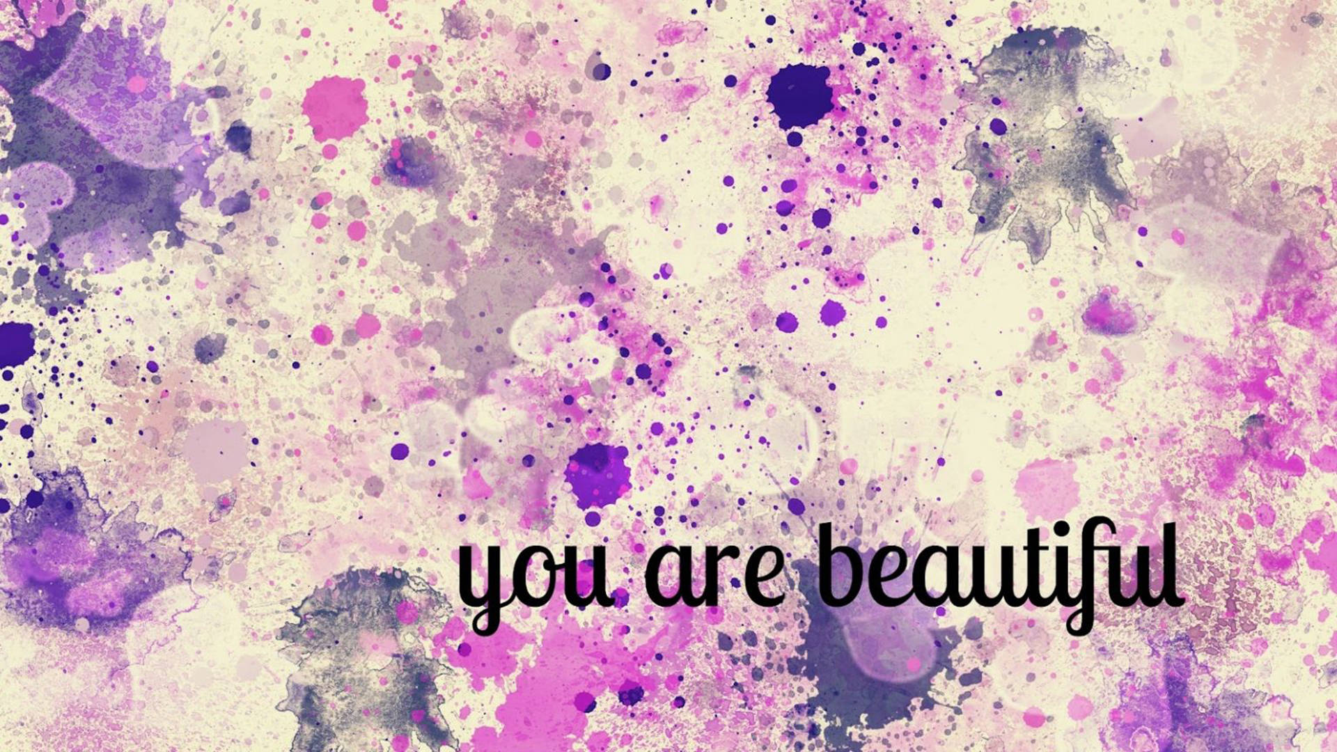 vibrant purple, pink watercolor splatters, dreamy abstract background, Full HD Desktop Wallpaper