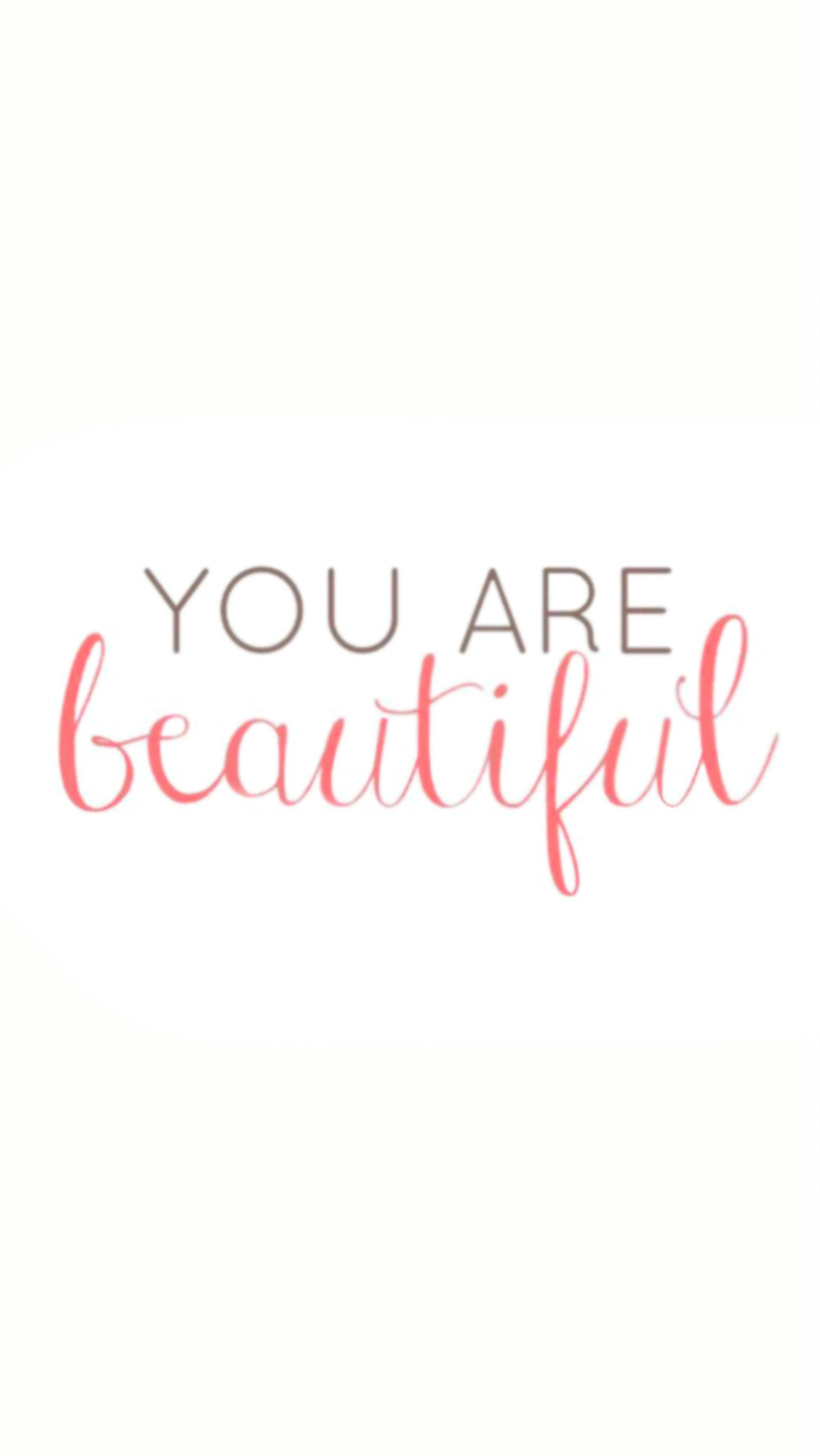 YOU ARE beautiful, gray, coral, 2K Phone Wallpaper