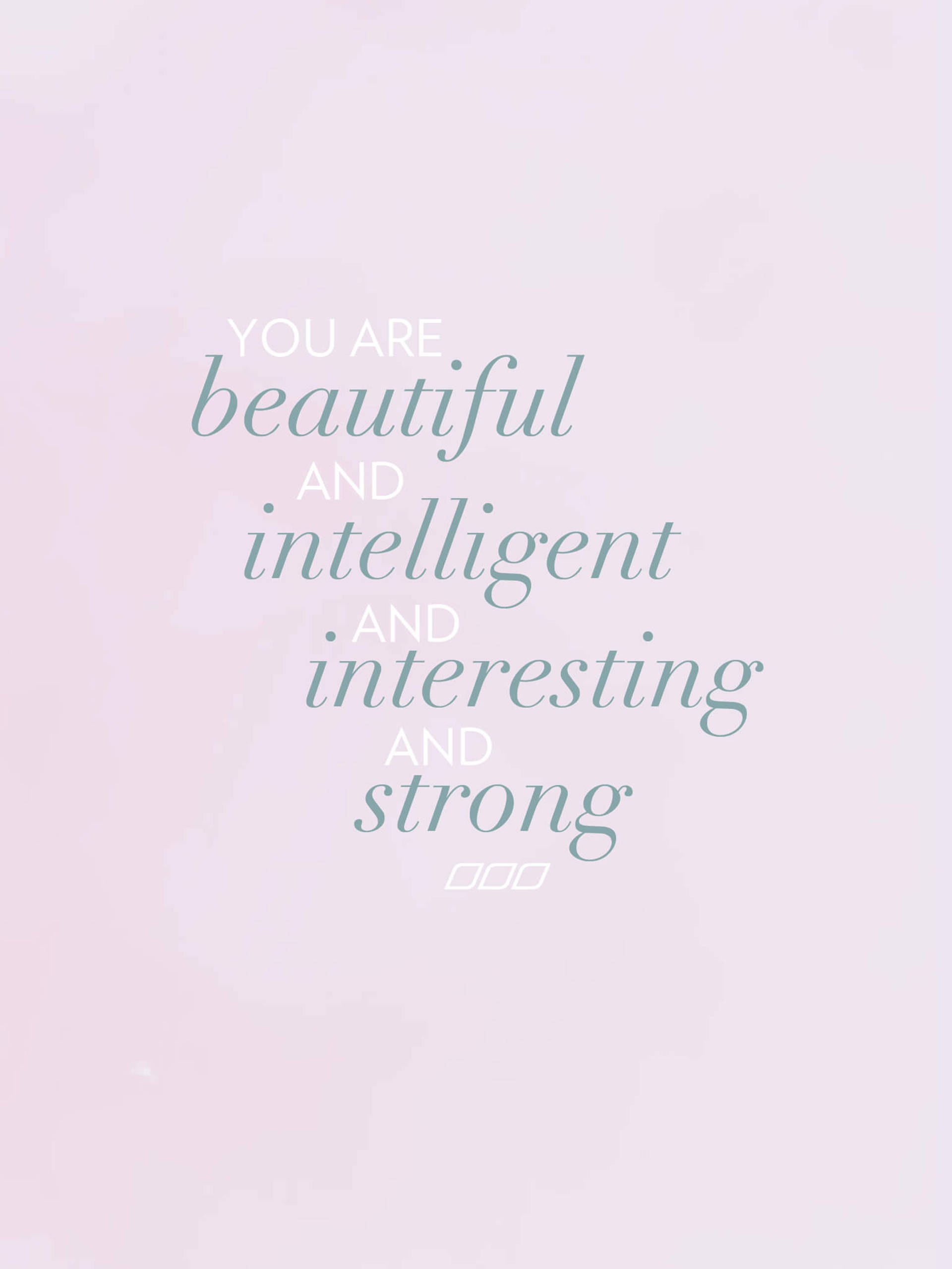 You Are Beautiful, pastel pink background, mint green, 2K Phone Wallpaper