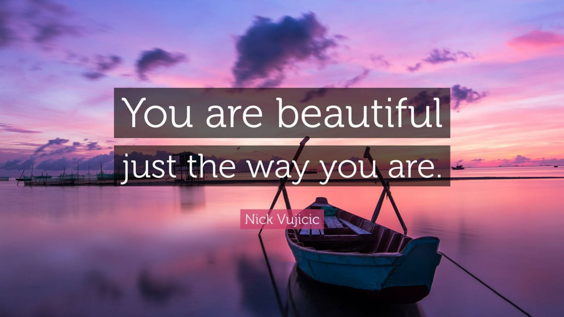 You Are Beautiful, sunset, blue boat, Full HD Desktop Wallpaper