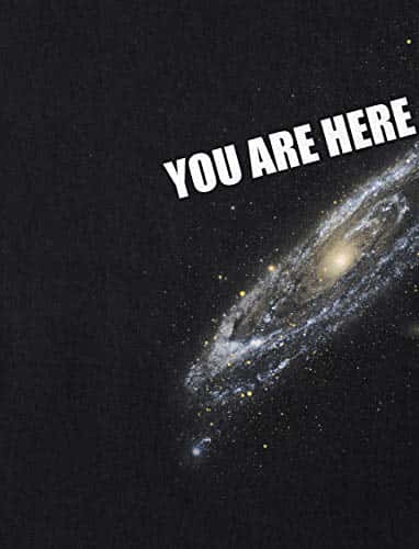 You Are Here Galaxy, cosmic spiral galaxy, starry void, SD Phone Wallpaper