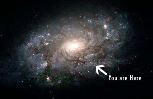 You Are Here Galaxy, spiral galaxy, swirling arms of stars, SD Desktop Wallpaper