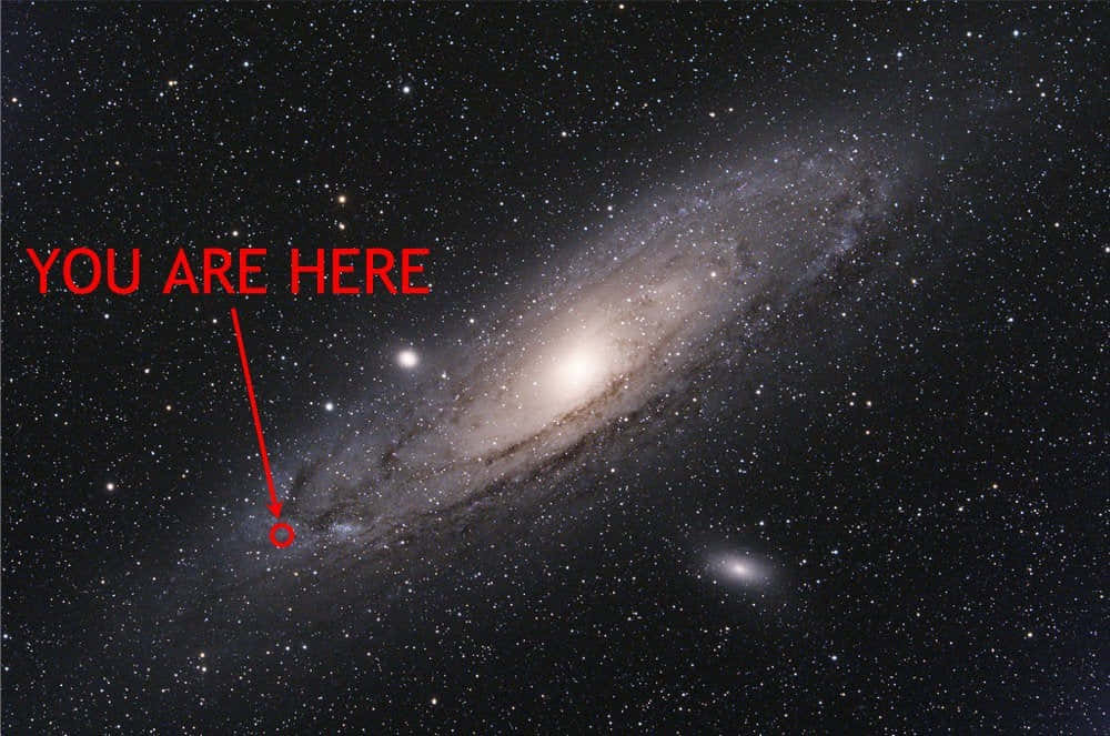 You Are Here Galaxy, spiral galaxy, bright core, SD Desktop Wallpaper