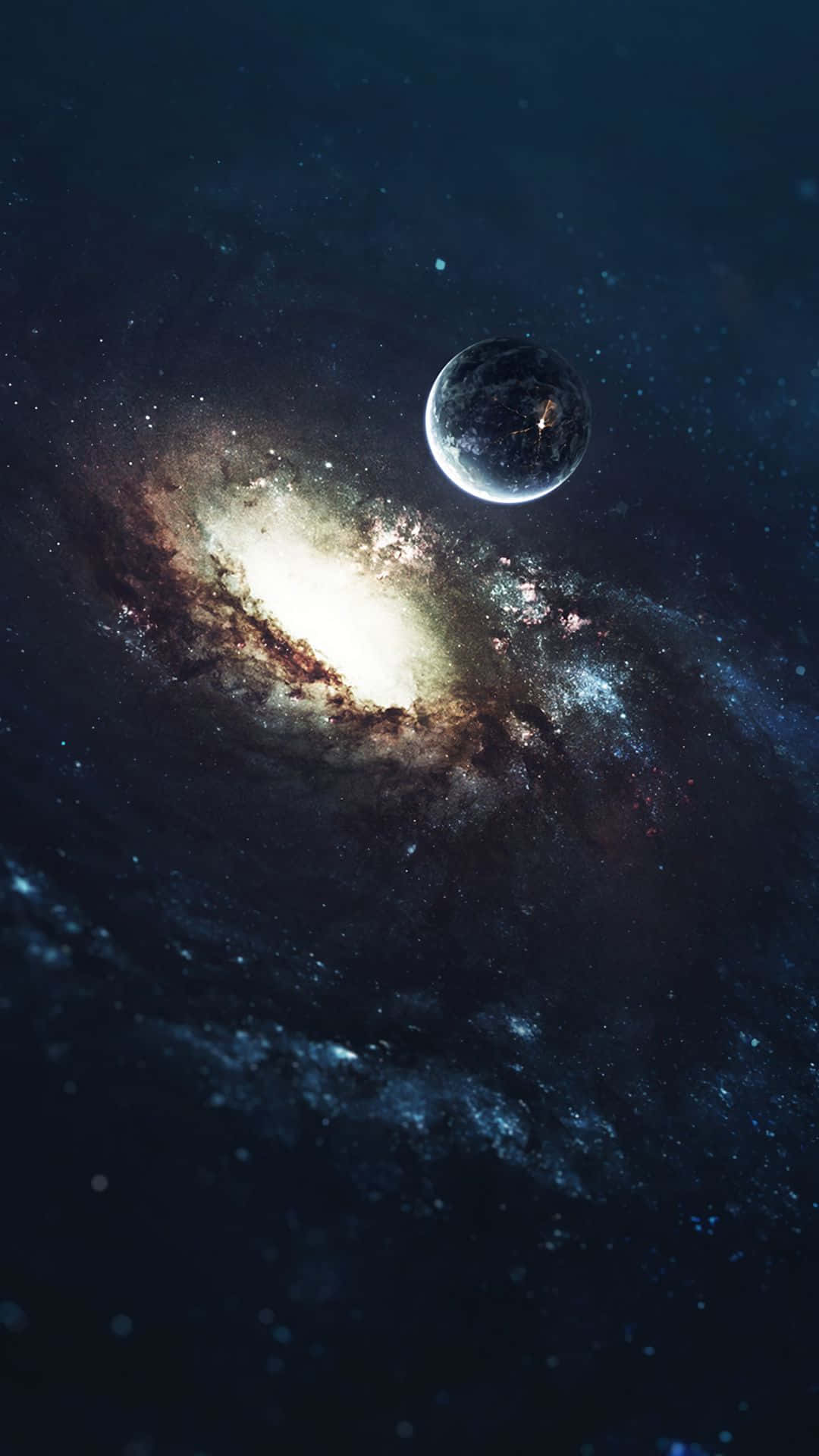 You Are Here Galaxy, glowing spiral galaxy, deep space, Full HD Phone Wallpaper