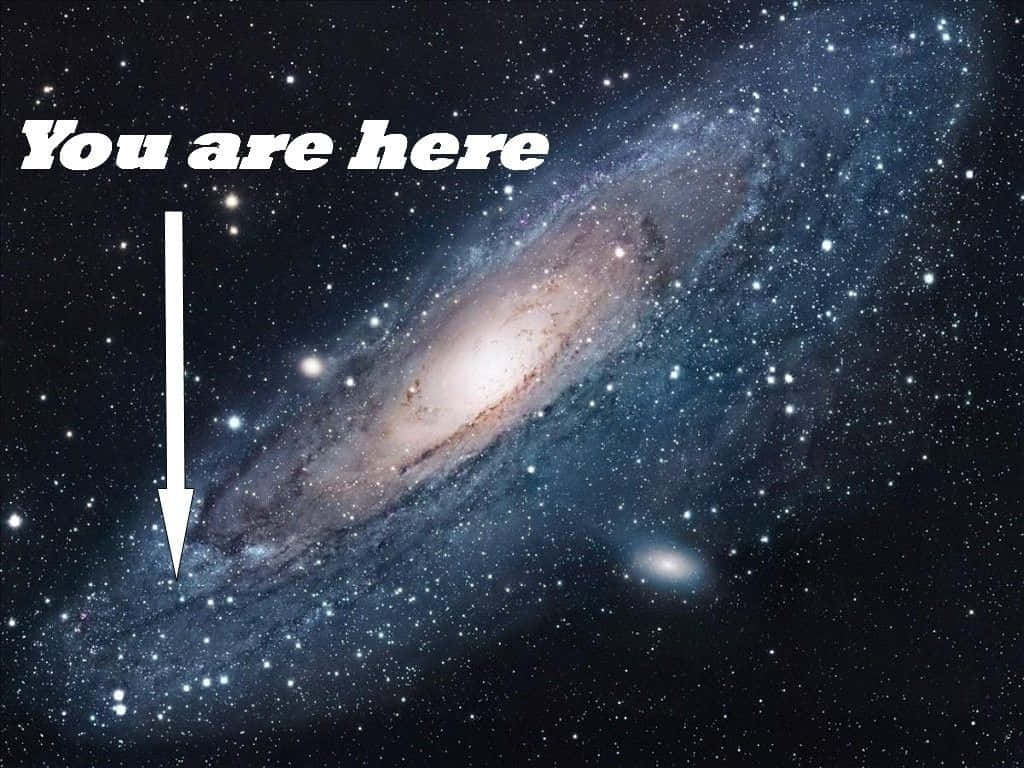 You Are Here Galaxy, spiral galaxy, stars, SD Desktop Wallpaper