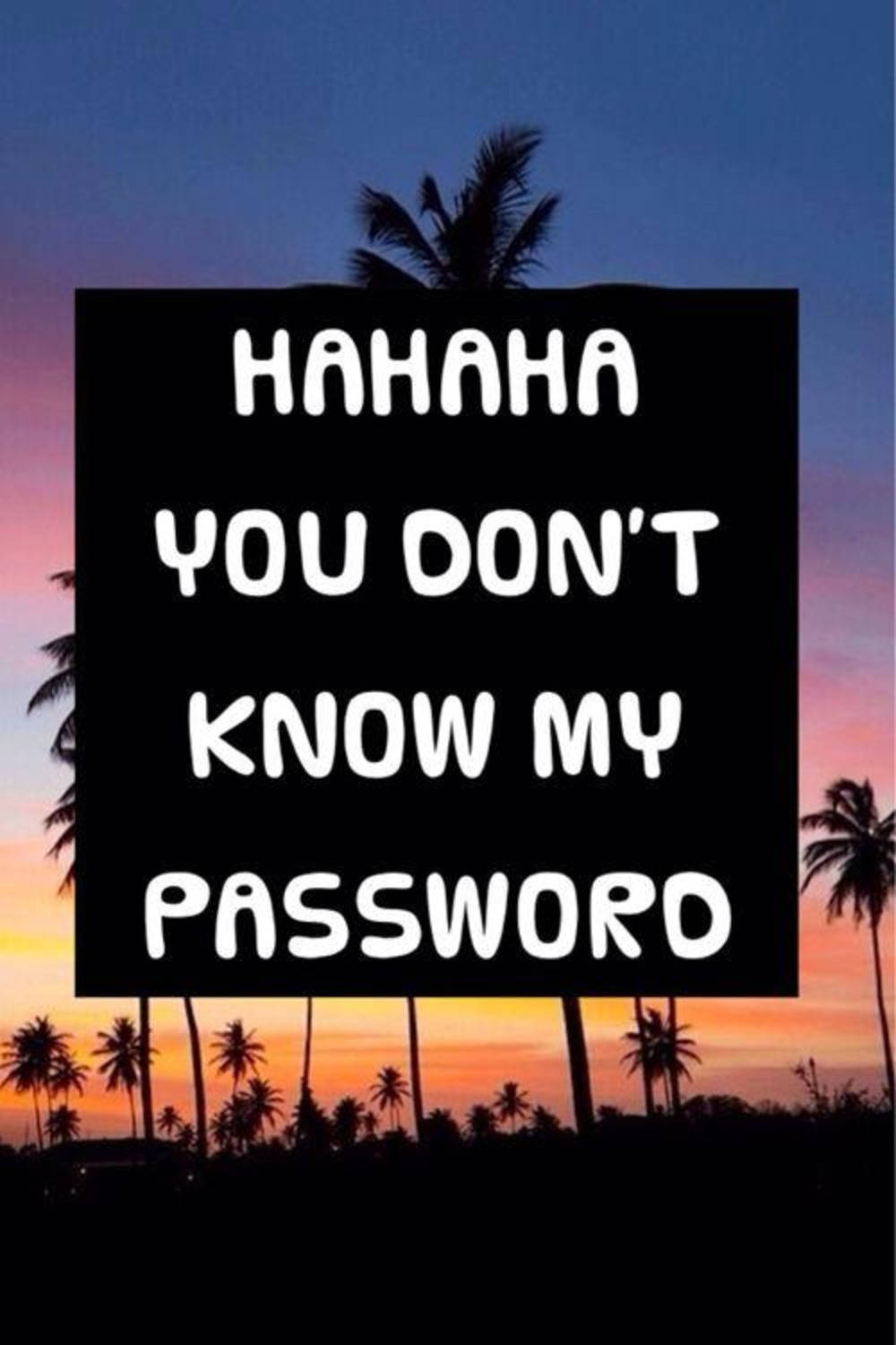 HAHAHA YOU DON'T KNOW MY PASSWORD, black sign, white text, HD Phone Wallpaper