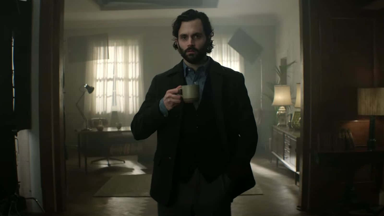 You Season 4, bearded man, dark coat, HD Desktop Wallpaper