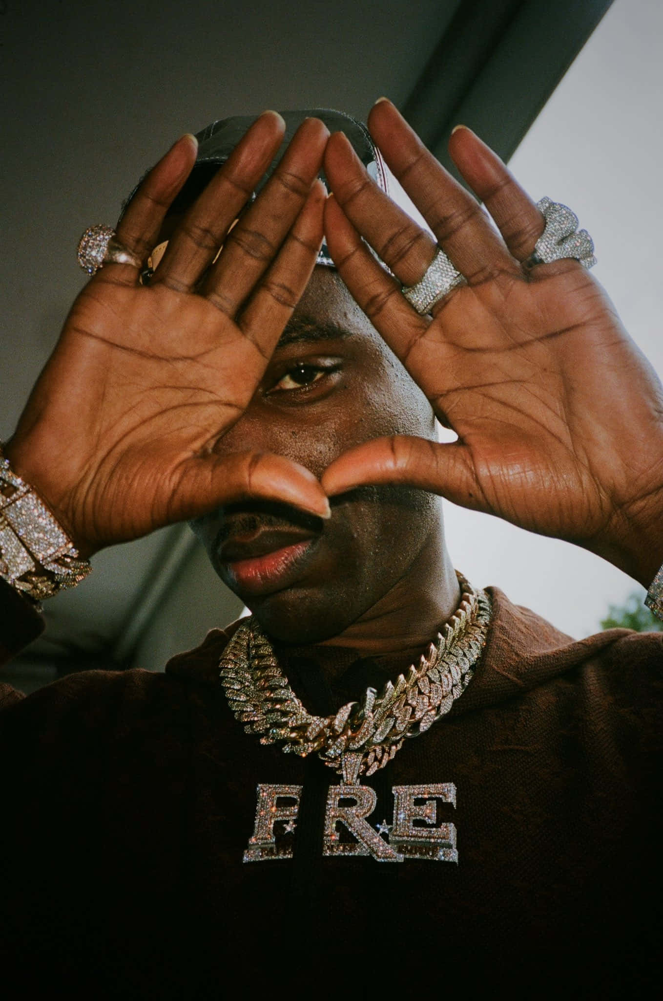 Young Dolph, FRE, diamond-encrusted jewelry, Full HD Phone Wallpaper