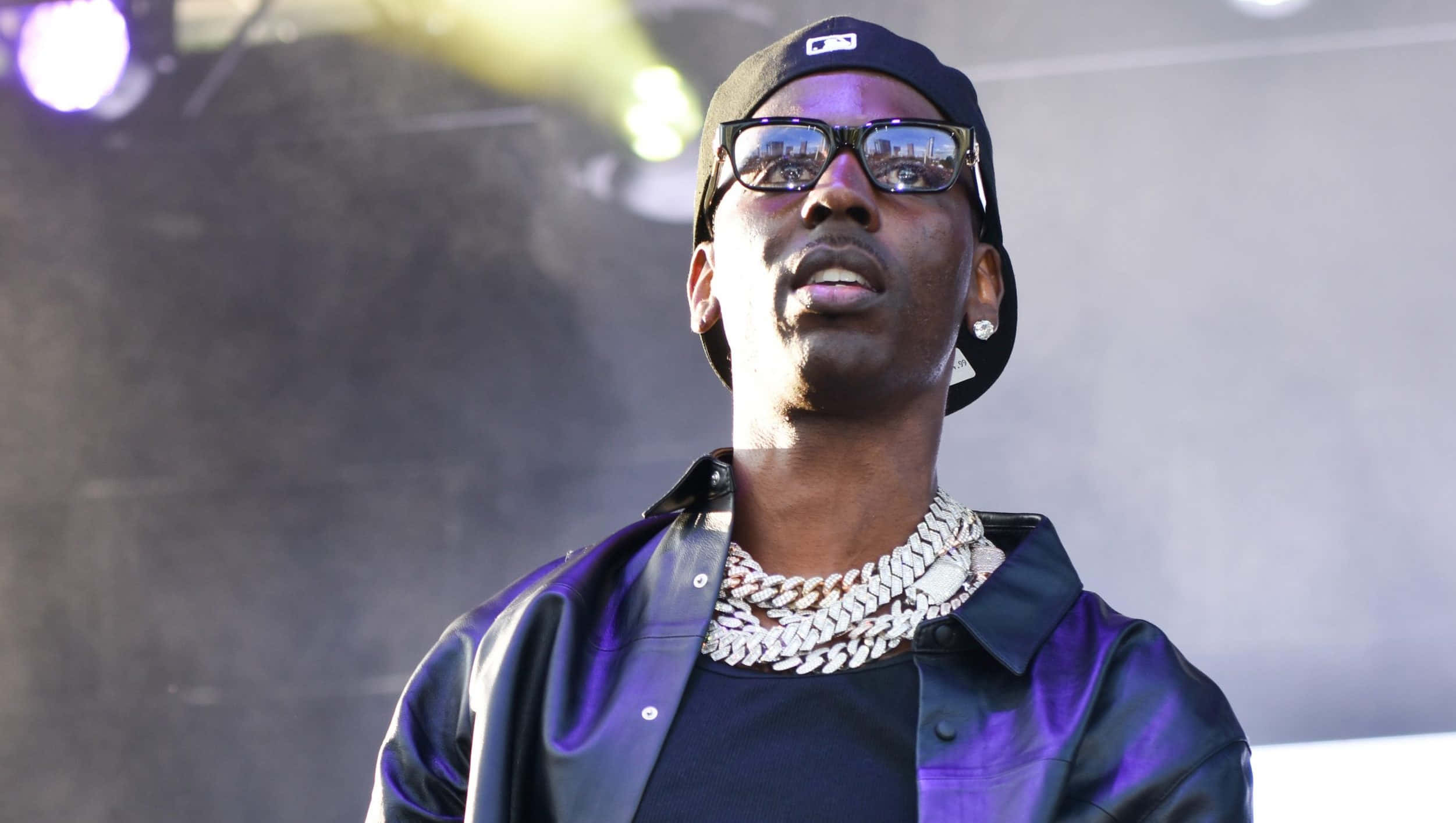 Young Dolph, black cap, glasses, Full HD Desktop Wallpaper