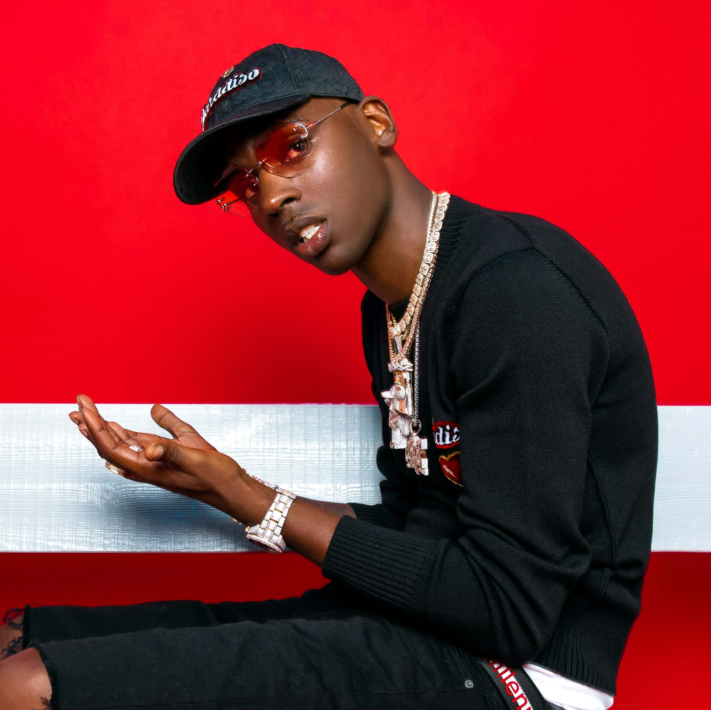 Young Dolph, black cap, red sunglasses, Full HD Desktop Wallpaper