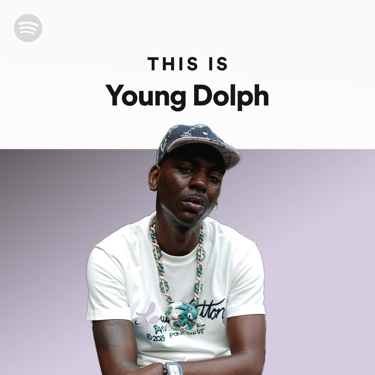 Young Dolph, white t-shirt, patterned cap, HD Desktop Wallpaper