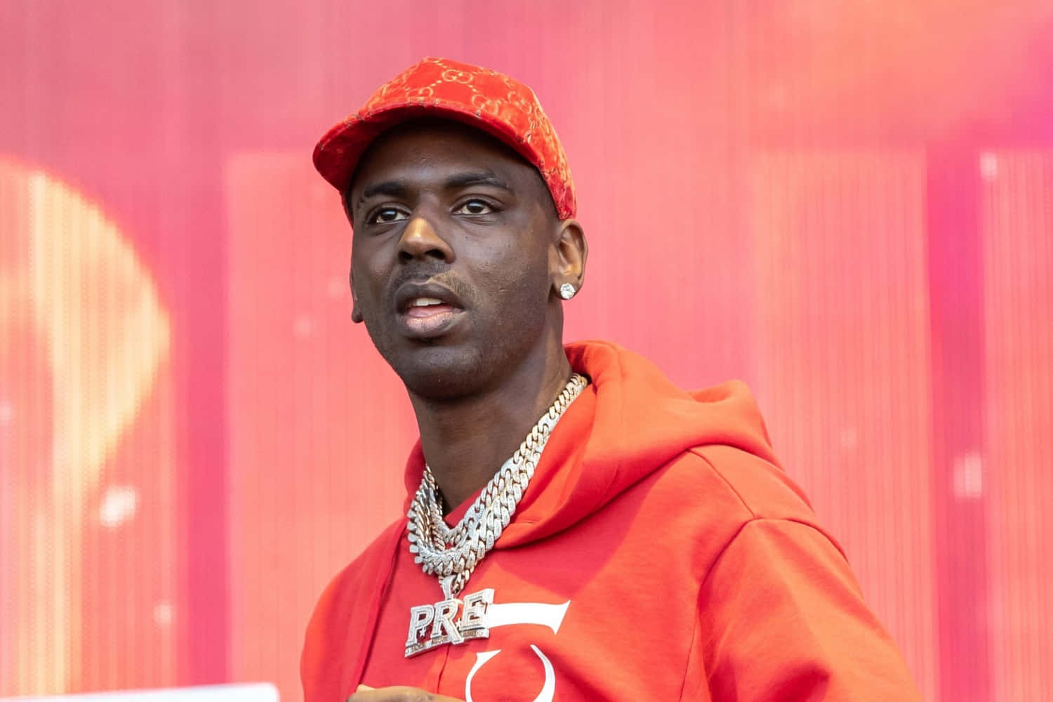 Young Dolph, red hoodie, cap, HD Desktop Wallpaper