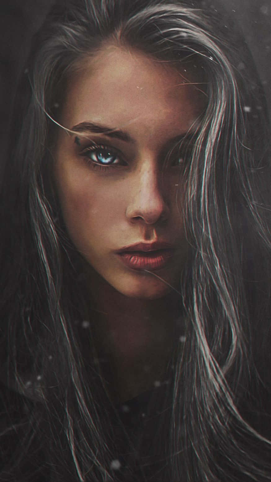 blue eyed model girl, piercing blue eyes, dark hair, HD Phone Wallpaper