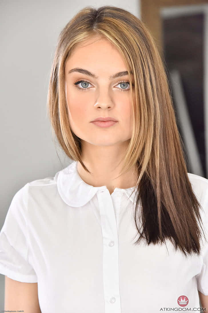 amateur model, white collared top, crisp white collared shirt, SD Phone Wallpaper