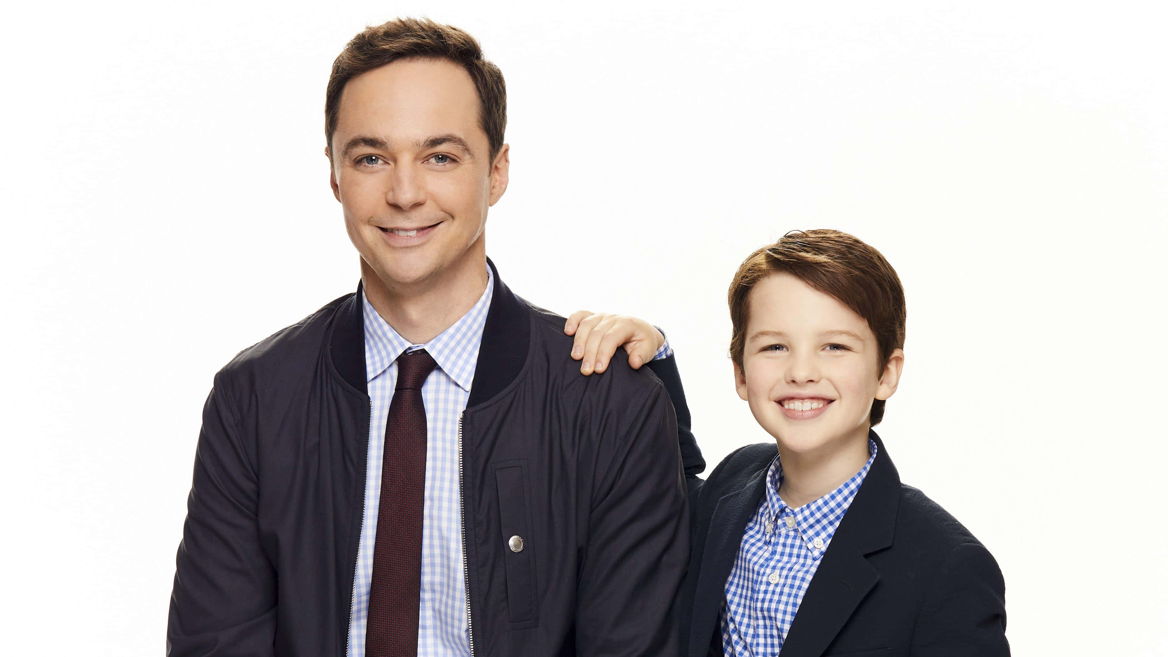 Young Sheldon, navy jackets, checkered shirts, 2K Desktop Wallpaper
