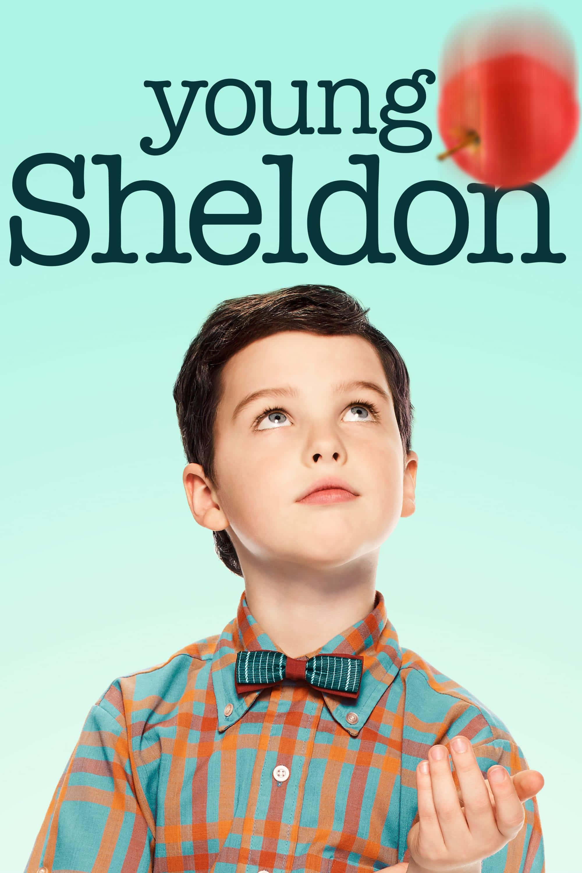Young Sheldon, plaid shirt, bowtie, 2K Phone Wallpaper