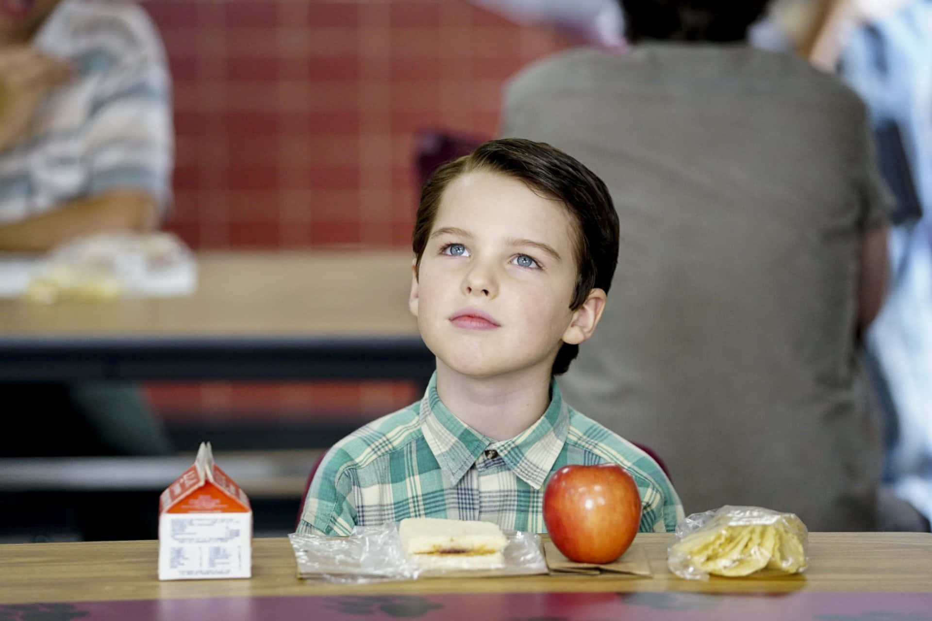 Young Sheldon, cafeteria, table, Full HD Desktop Wallpaper