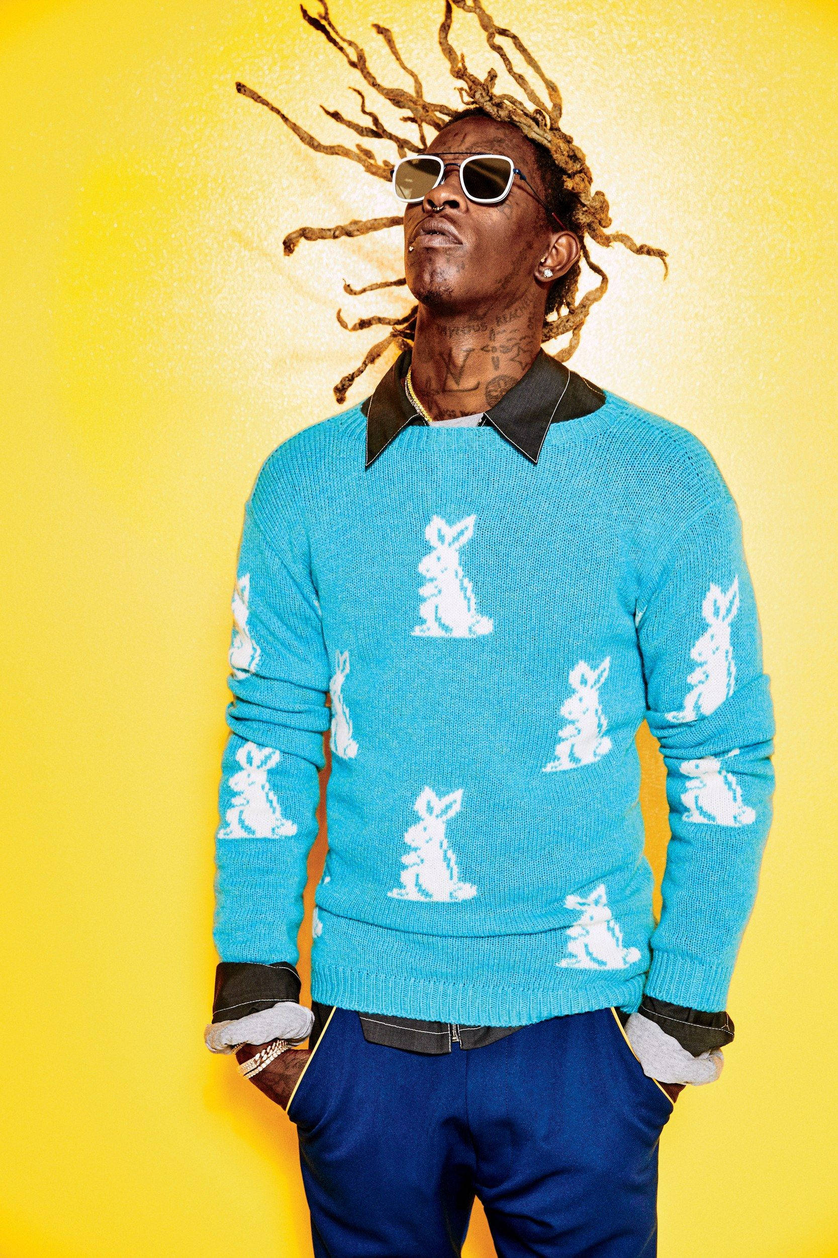 Young Thug, dreadlocks, sunglasses, Full HD Phone Wallpaper