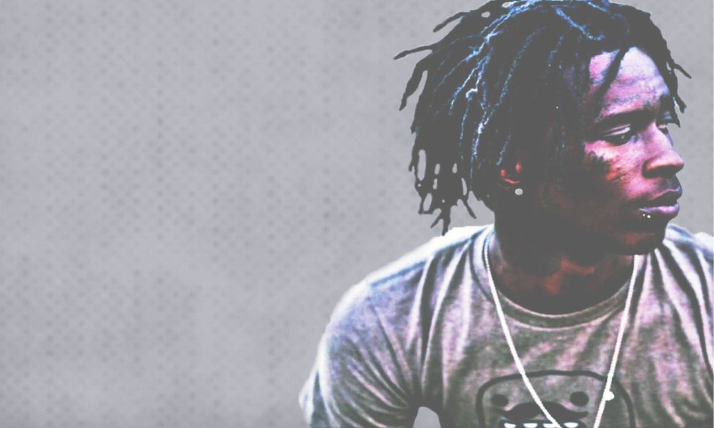 Young Thug, dreadlocks, textured gray background, Full HD Desktop Wallpaper