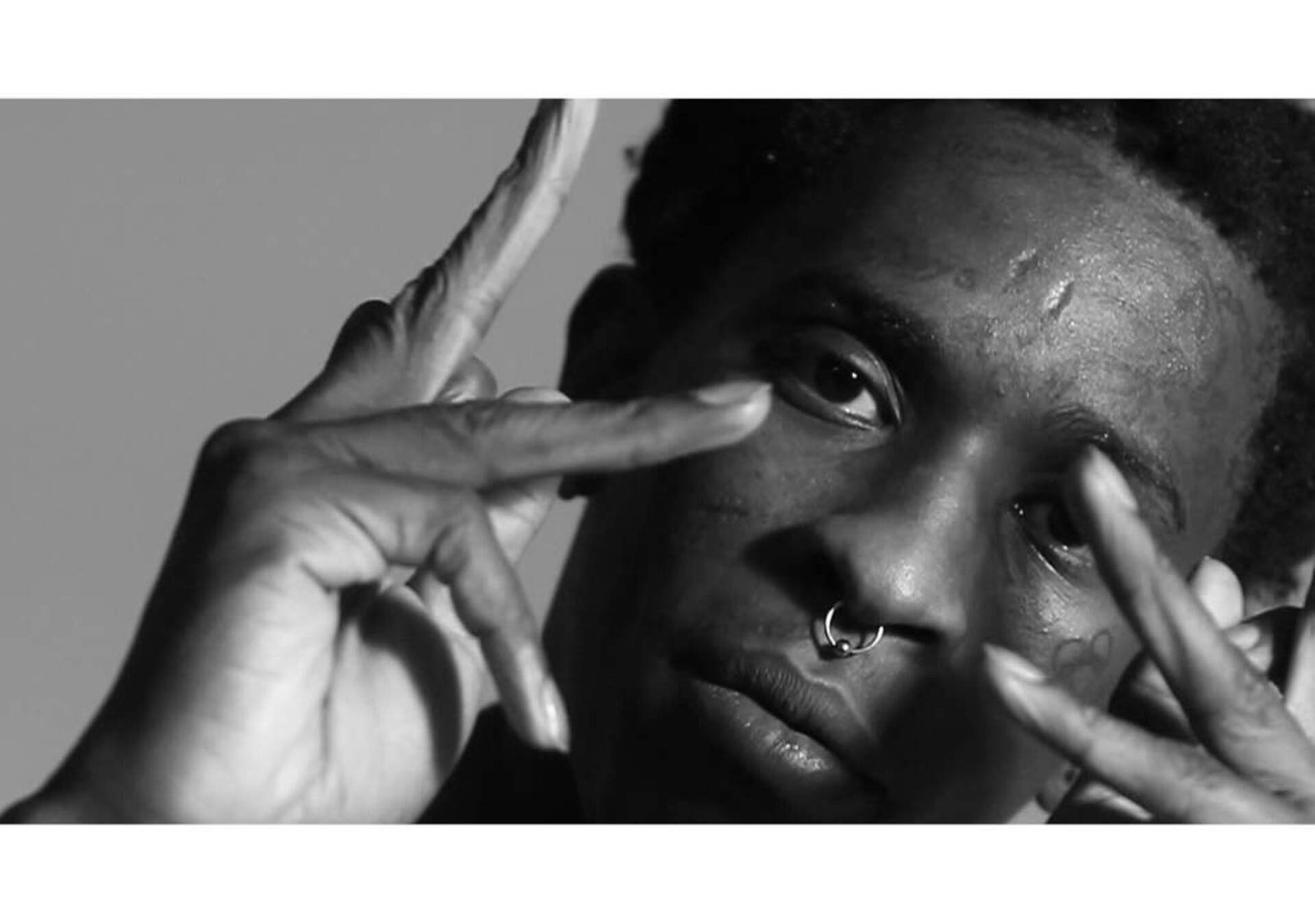 Young Thug, nose ring, finger gestures, Full HD Desktop Wallpaper