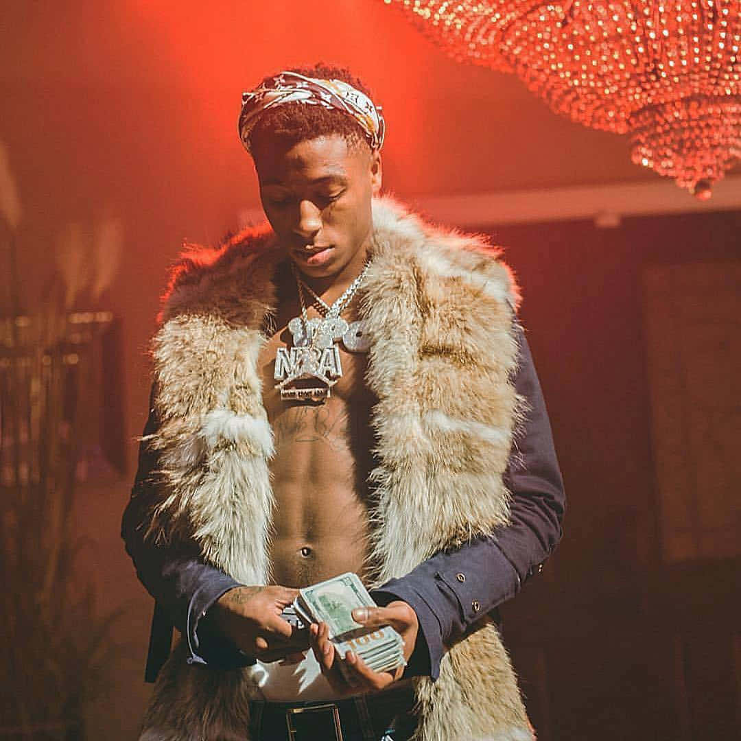 Youngboy Never Broke Again, fur vest, bandana, SD Desktop Wallpaper