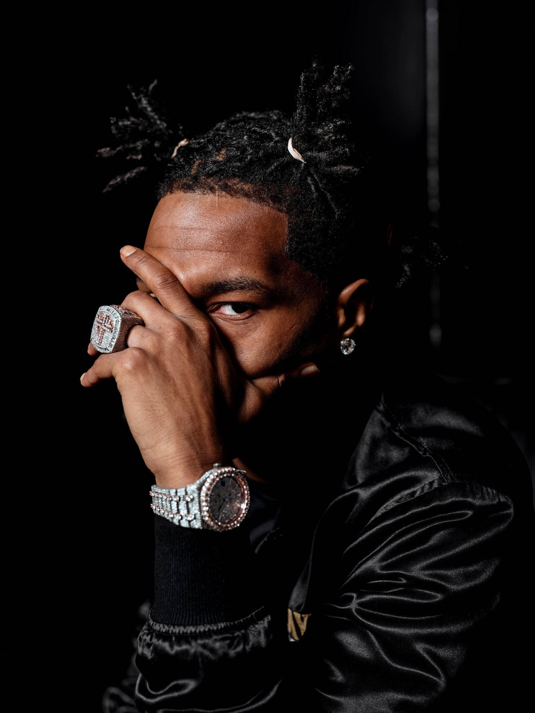Youngboy Never Broke Again, braided hair, diamond-encrusted jewelry, Full HD Phone Wallpaper