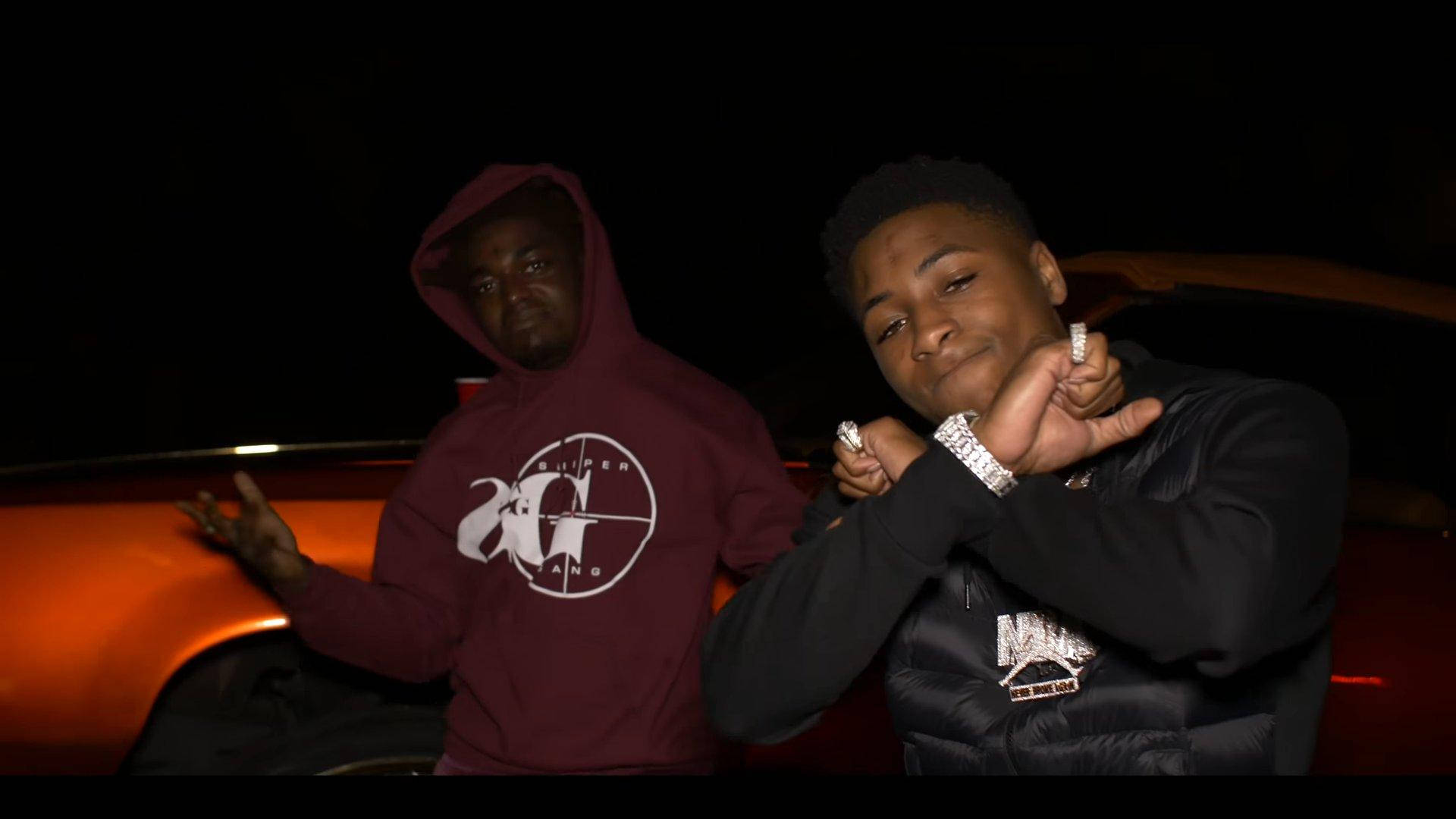 Youngboy Never Broke Again, glowing orange car, dark night skies, Full HD Desktop Wallpaper