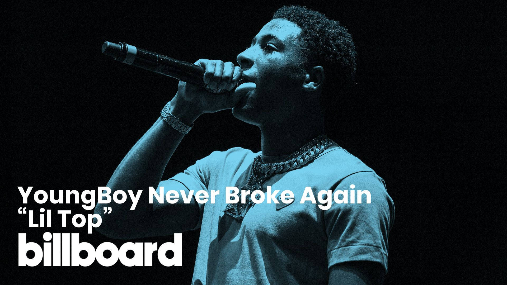 Youngboy Never Broke Again, blue lighting, microphone, Full HD Desktop Wallpaper