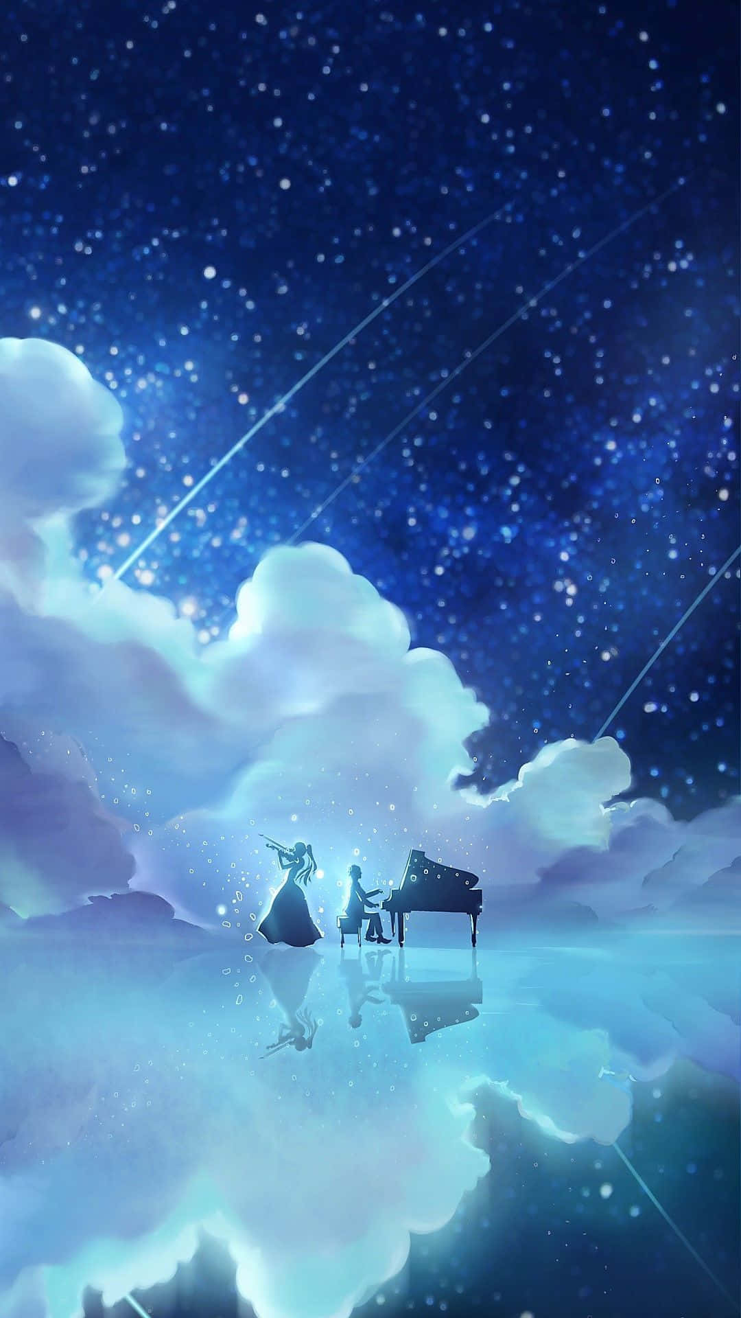 Your Lie In April, iPhone, starry sky, Full HD Phone Wallpaper