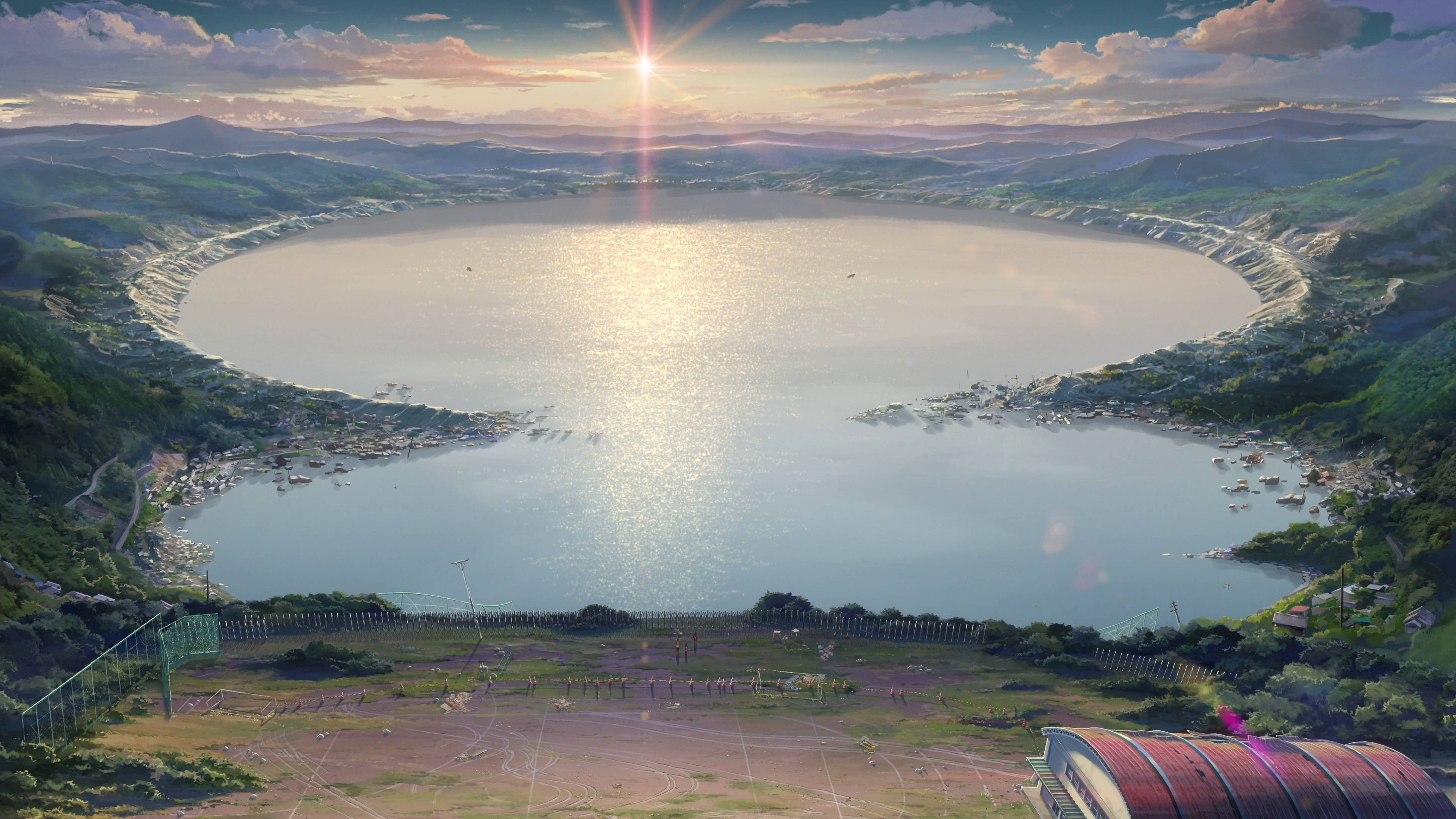 Your Name, lake, sunset, 4K Desktop Wallpaper