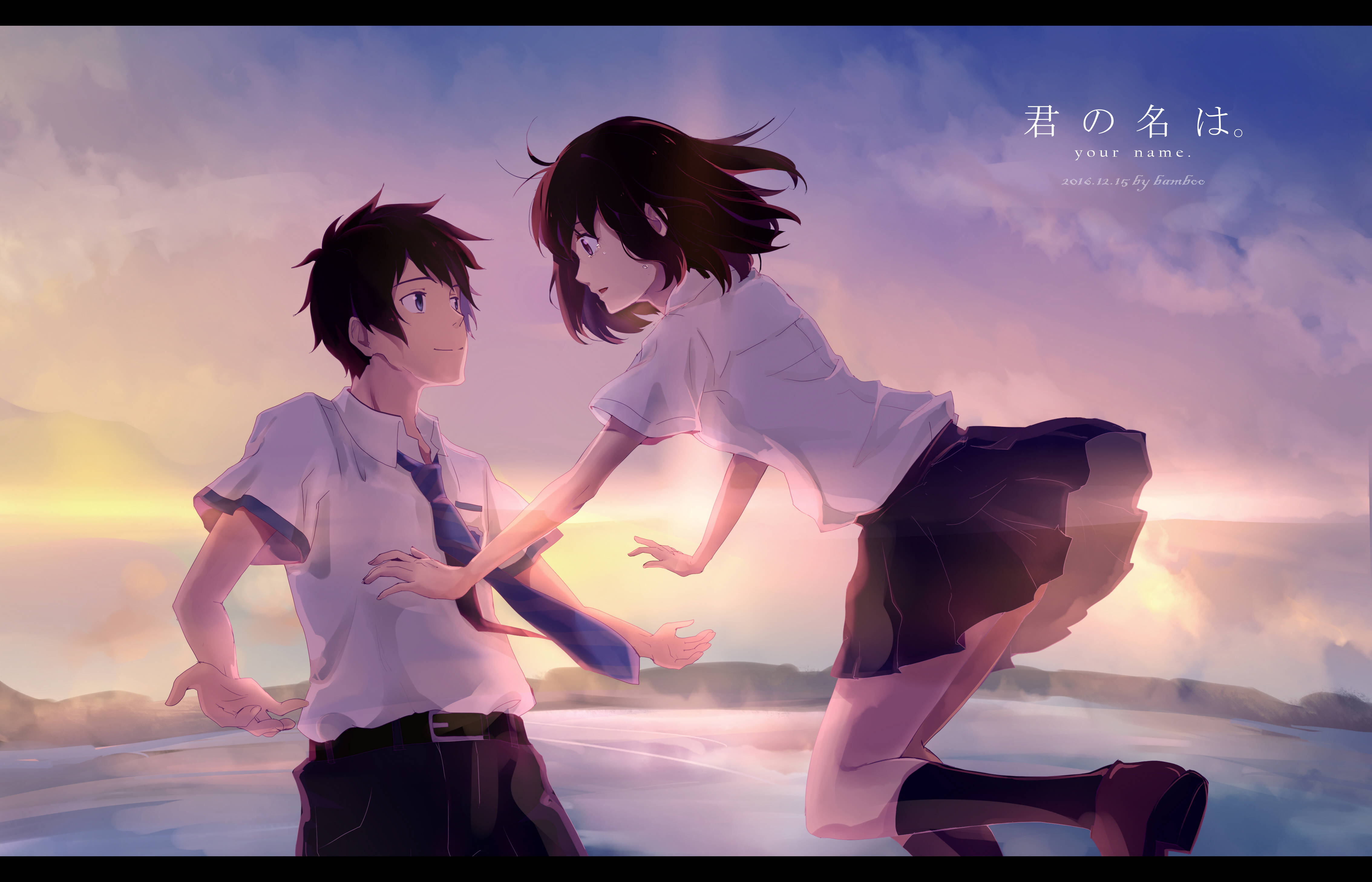 Your Name 4K, anime teens, school uniforms, 4K Desktop Wallpaper