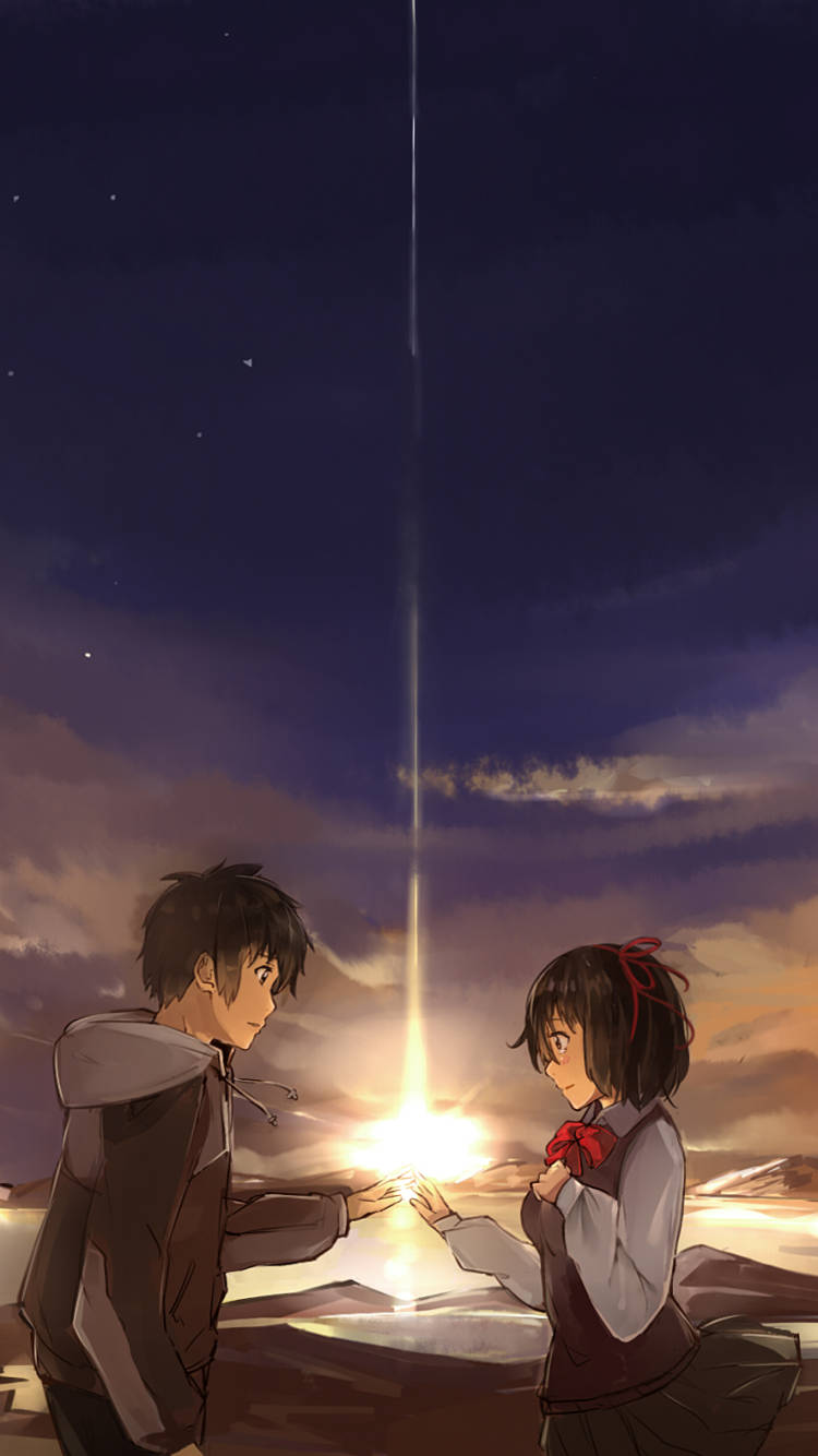 Your Name Anime 2016, iPhone, glowing beam of light, HD Phone Wallpaper