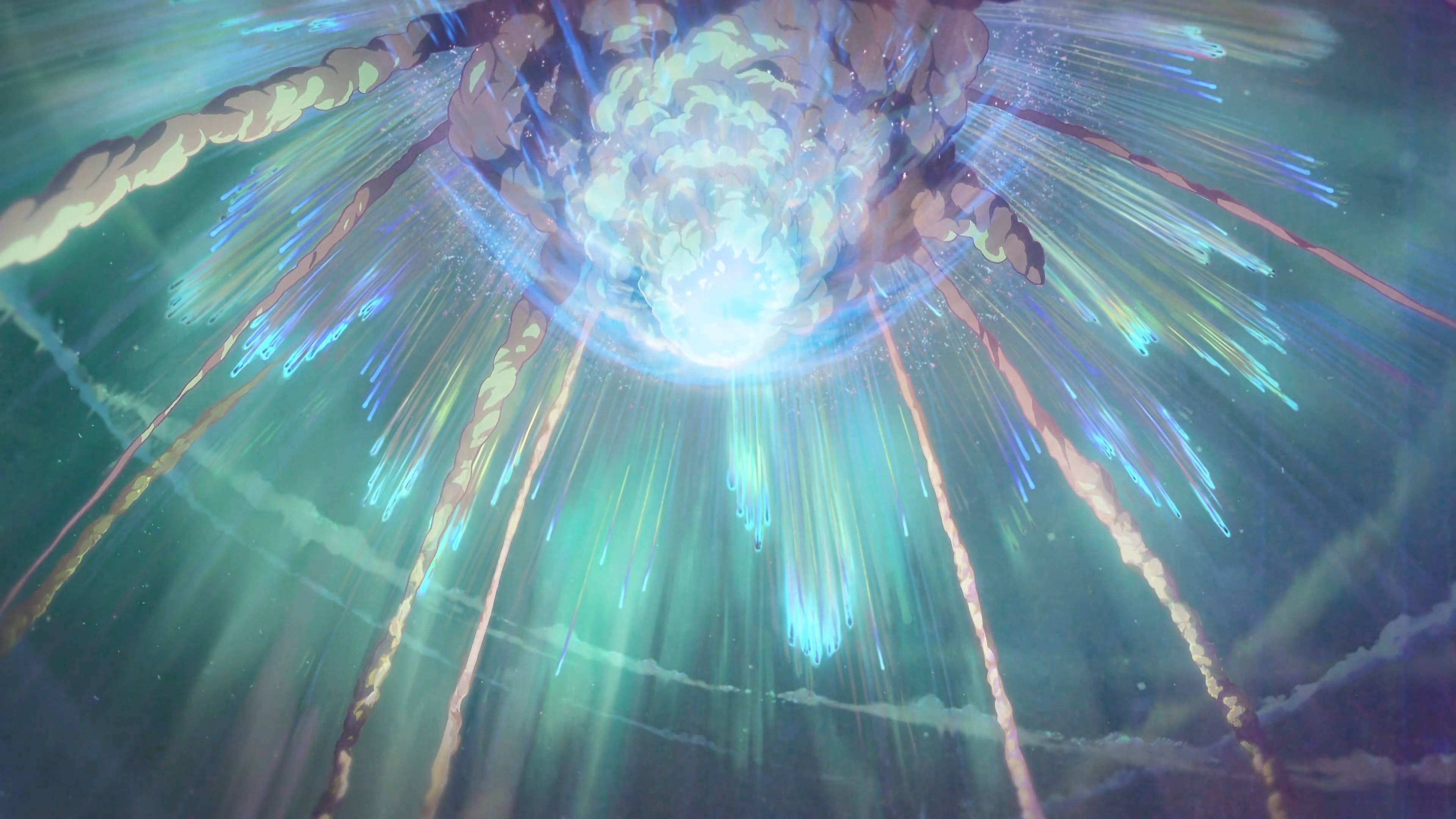 Your Name Anime 2016, meteor explosion, vibrant blue, 4K Desktop Wallpaper