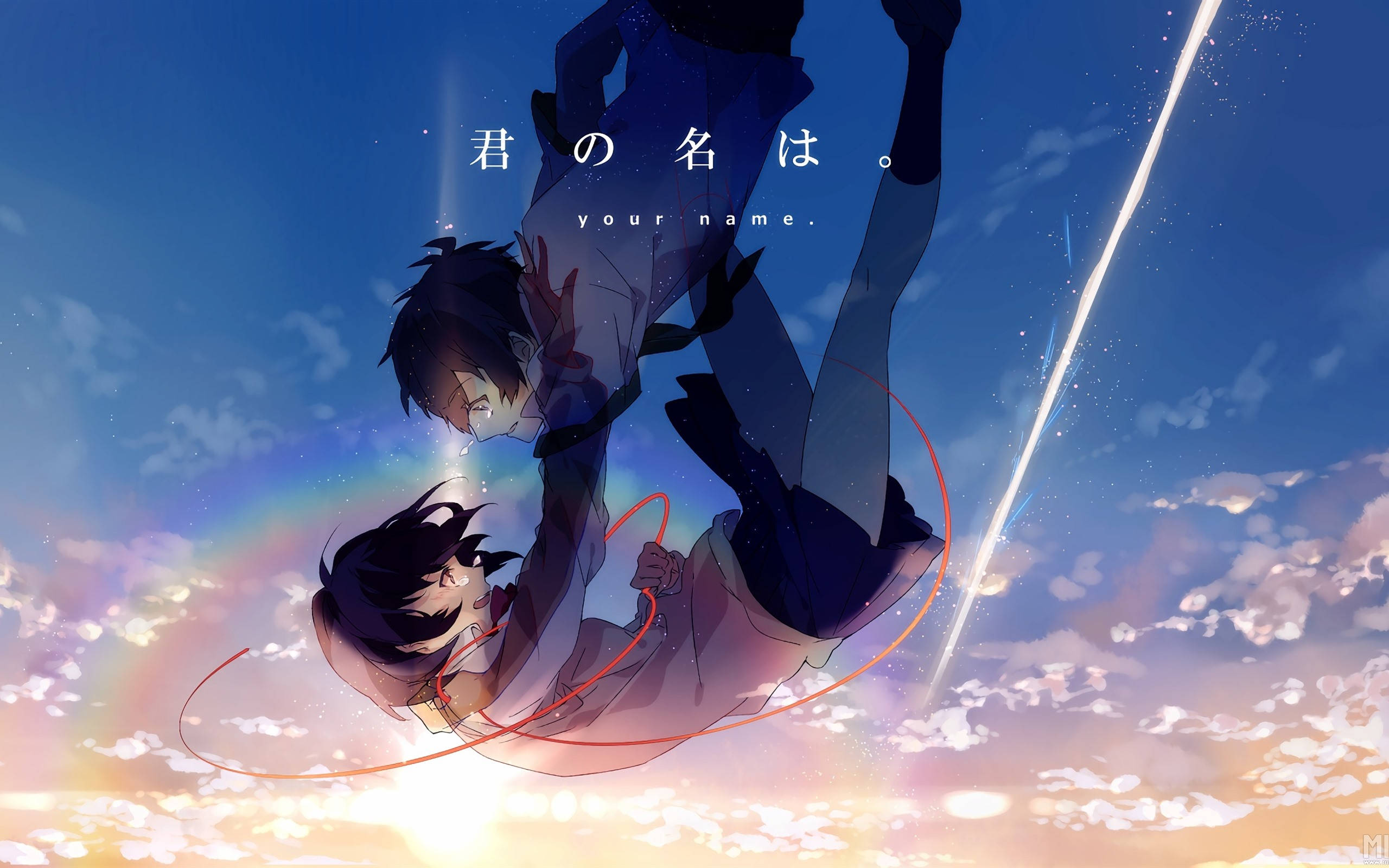 Your Name Anime 2016, anime characters, vibrant sky, 2K Desktop Wallpaper
