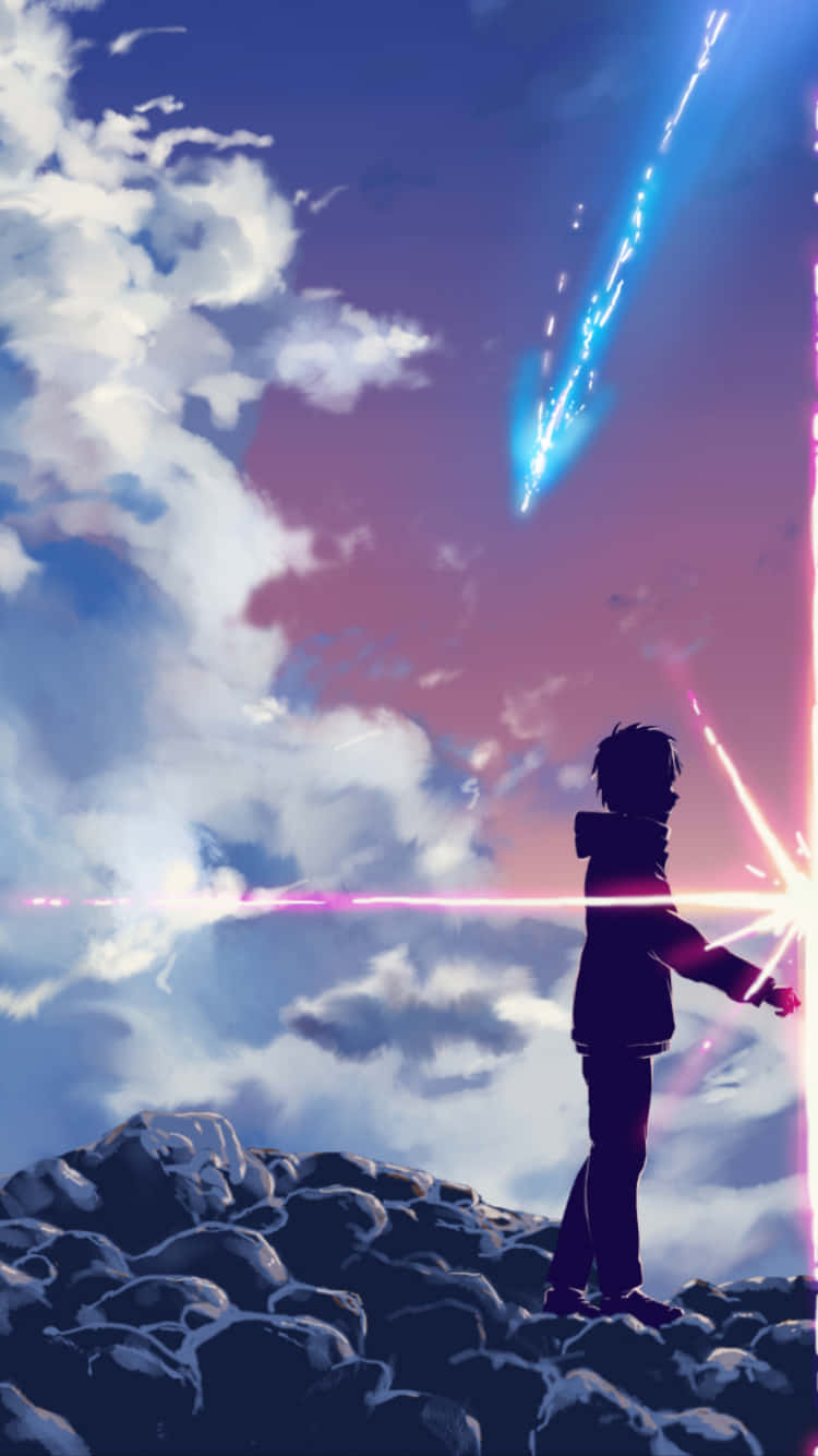 Your Name Anime 2016, comet, twilight sky, HD Phone Wallpaper