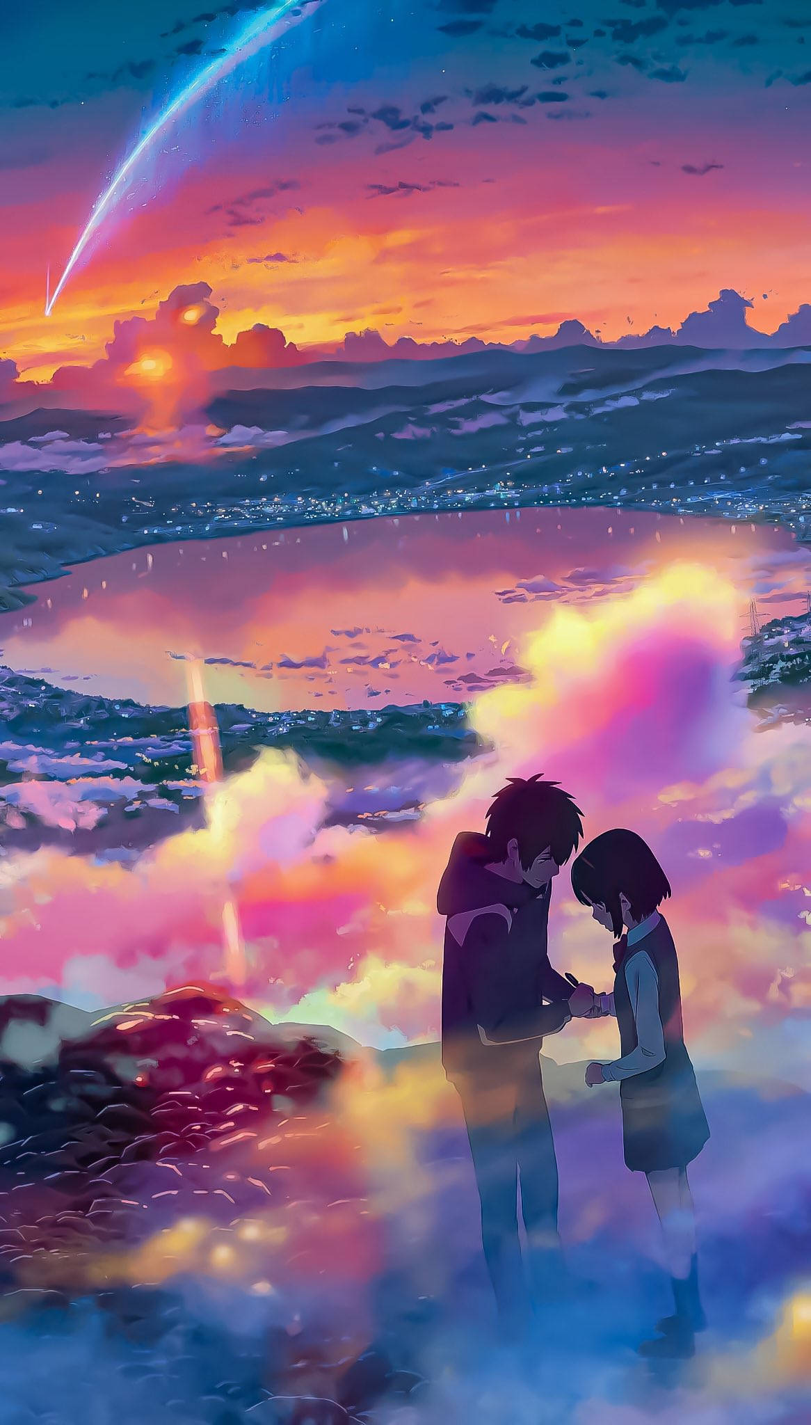 Your Name, anime aesthetic, sunset, Full HD Phone Wallpaper